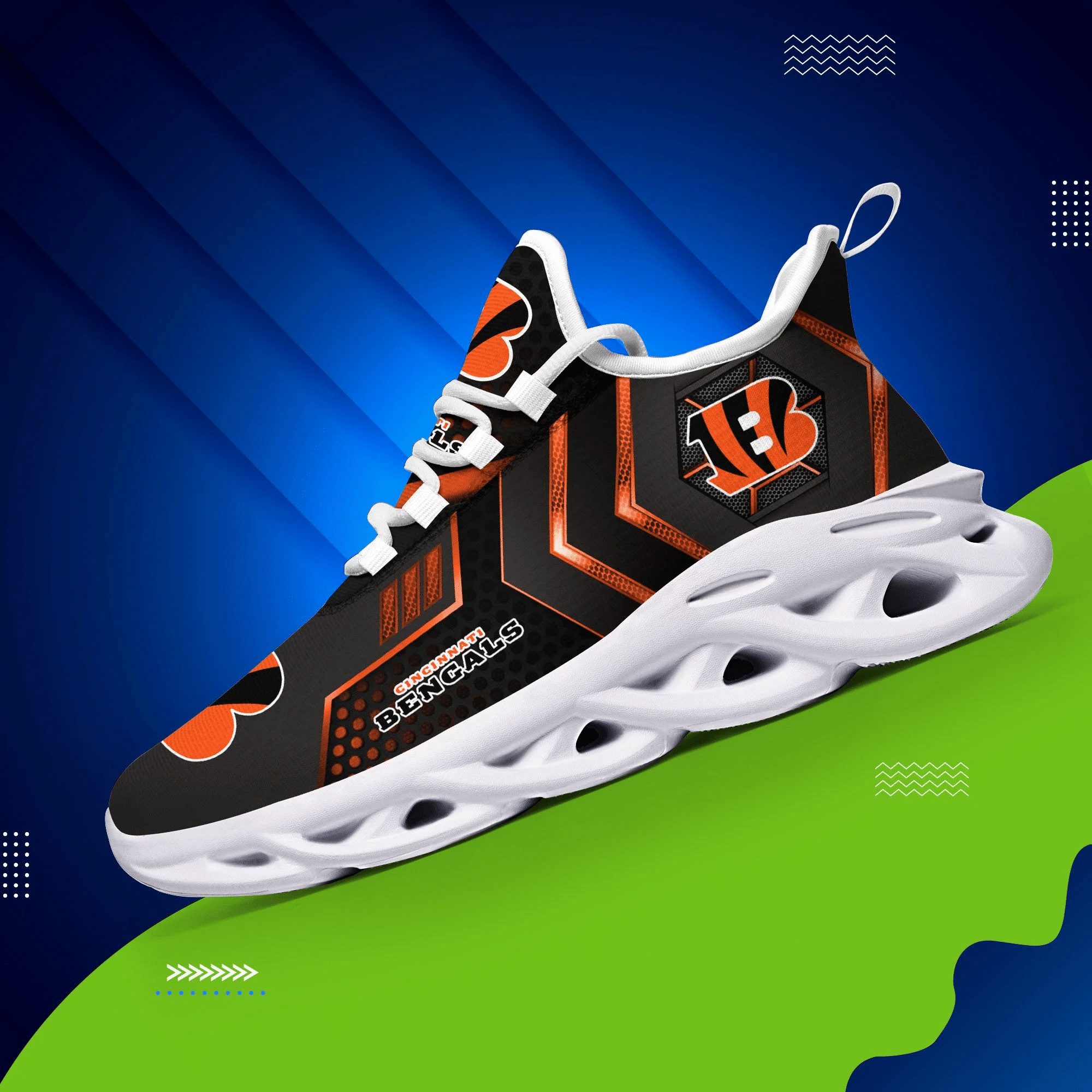 JWFancy Cincinnati Bengals NFL Max Soul Shoes Sneakers For Men And Women