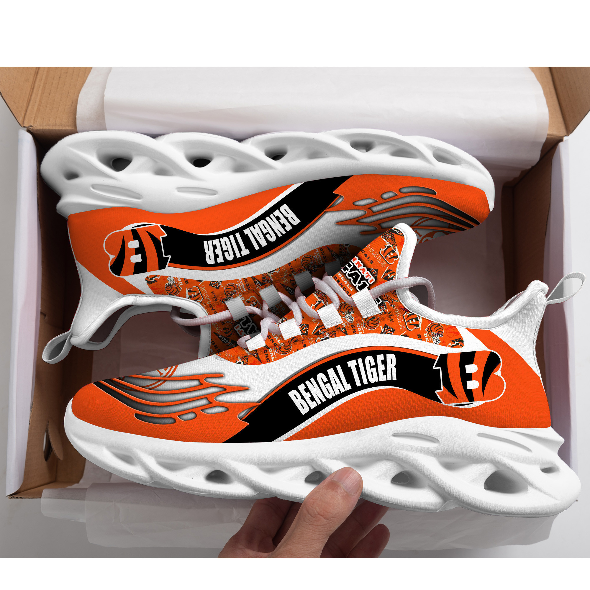 JWFancy Cincinnati Bengals NFL Max Soul Shoes Sneakers For Men And Women