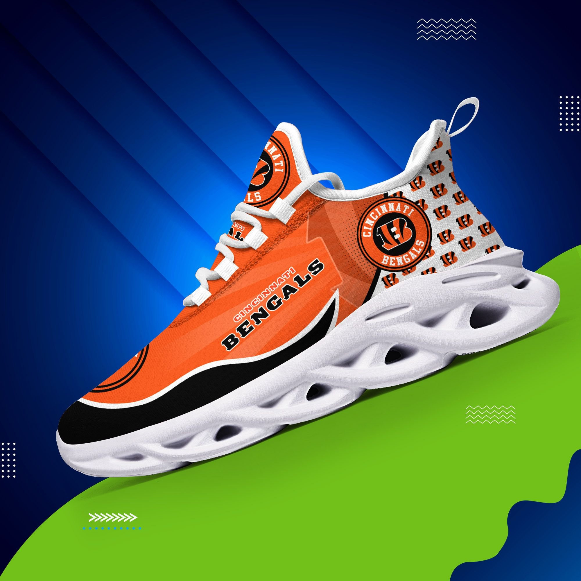 JWFancy Cincinnati Bengals NFL Max Soul Shoes Sneakers For Men And Women