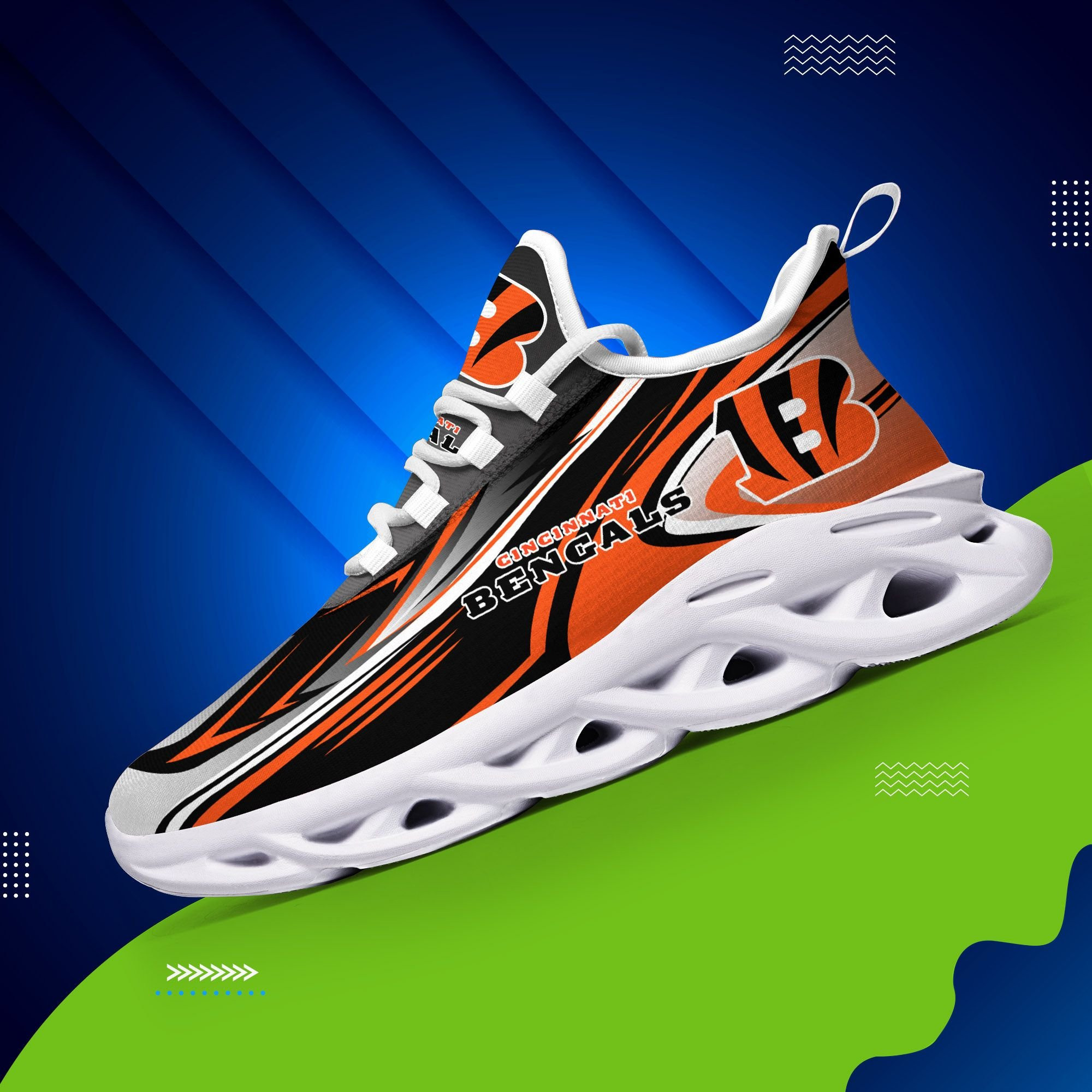 JWFancy Cincinnati Bengals NFL Max Soul Shoes Sneakers For Men And Women