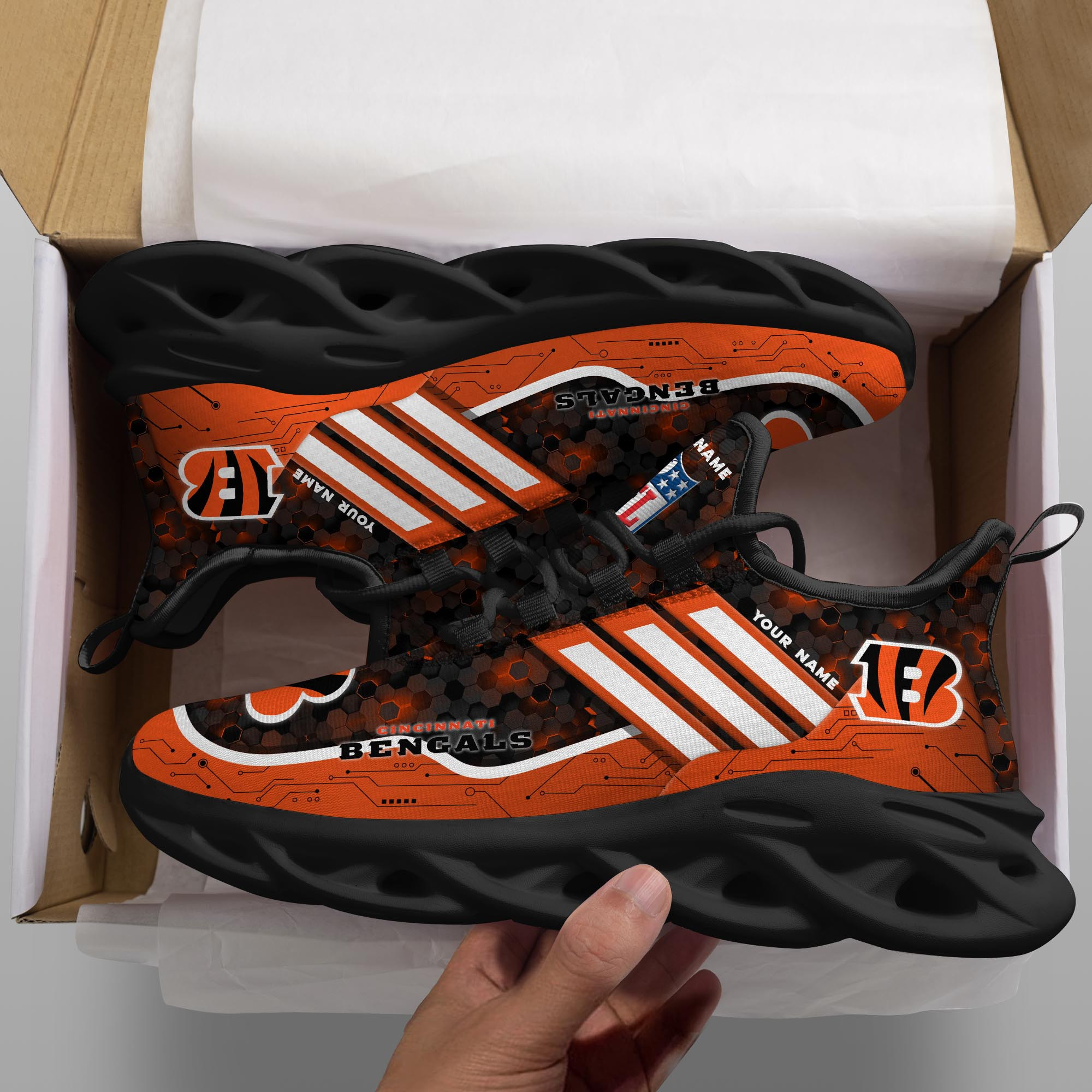 JWFancy Cincinnati Bengals NFL Max Soul Shoes Sneakers For Men And Women