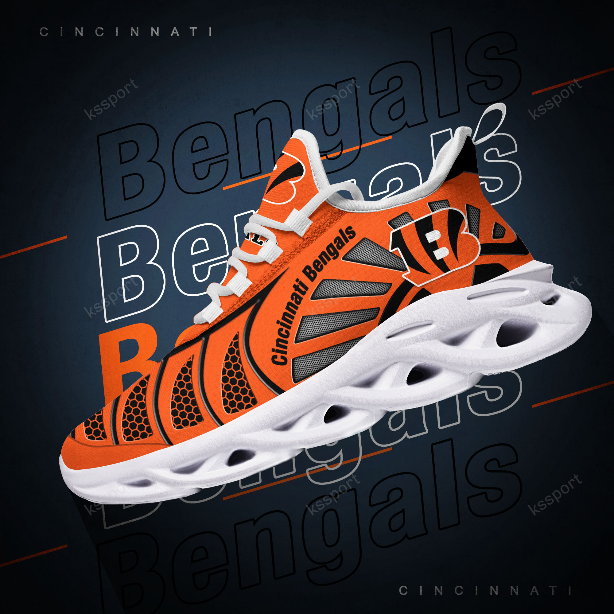 JWFancy Cincinnati Bengals NFL Max Soul Shoes Sneakers For Men And Women