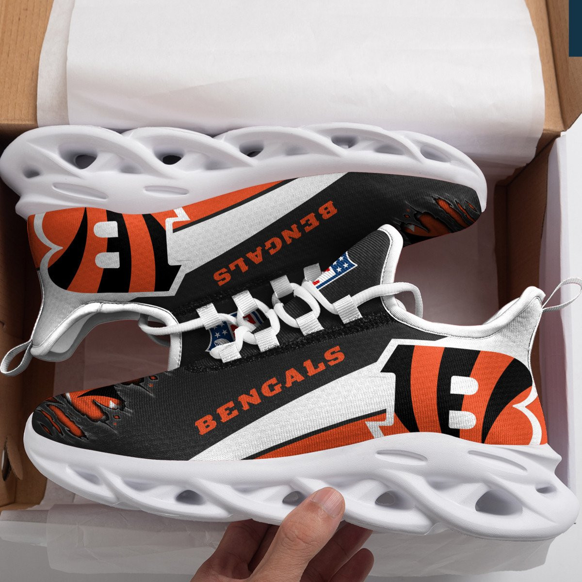 JWFancy Cincinnati Bengals NFL Max Soul Shoes Sneakers For Men And Women