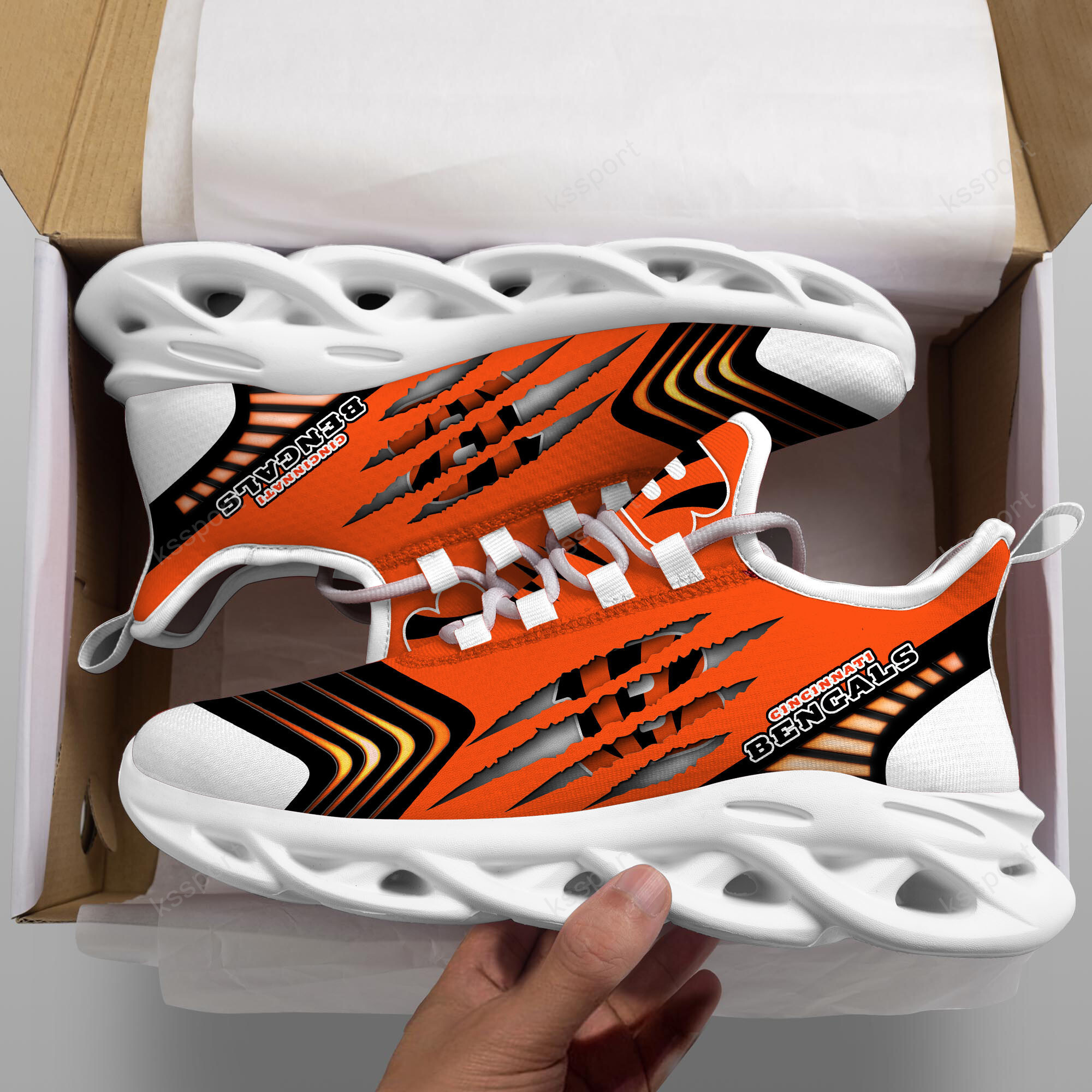 JWFancy Cincinnati Bengals NFL Max Soul Shoes Sneakers For Men And Women