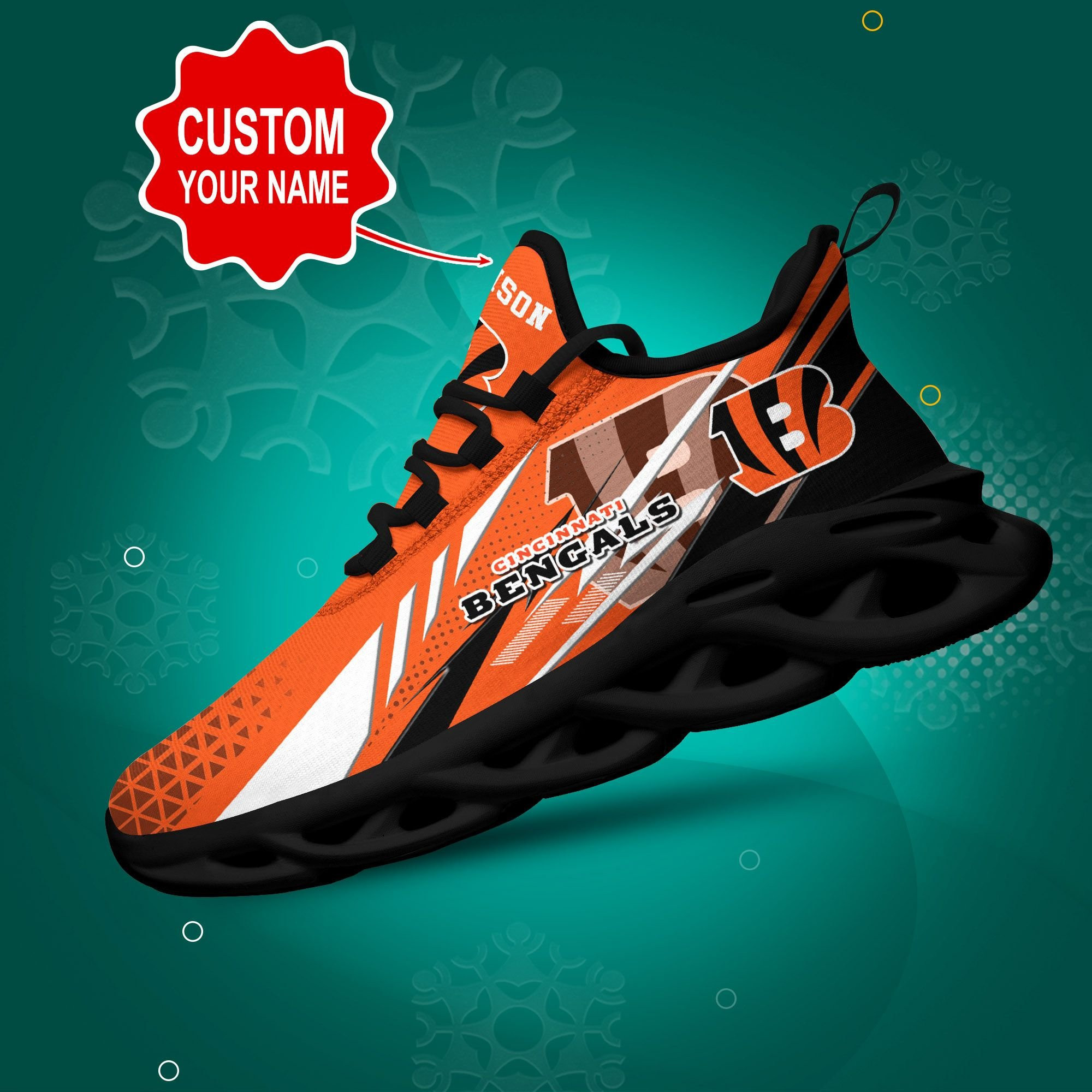 JWFancy Cincinnati Bengals NFL Max Soul Shoes Sneakers For Men And Women