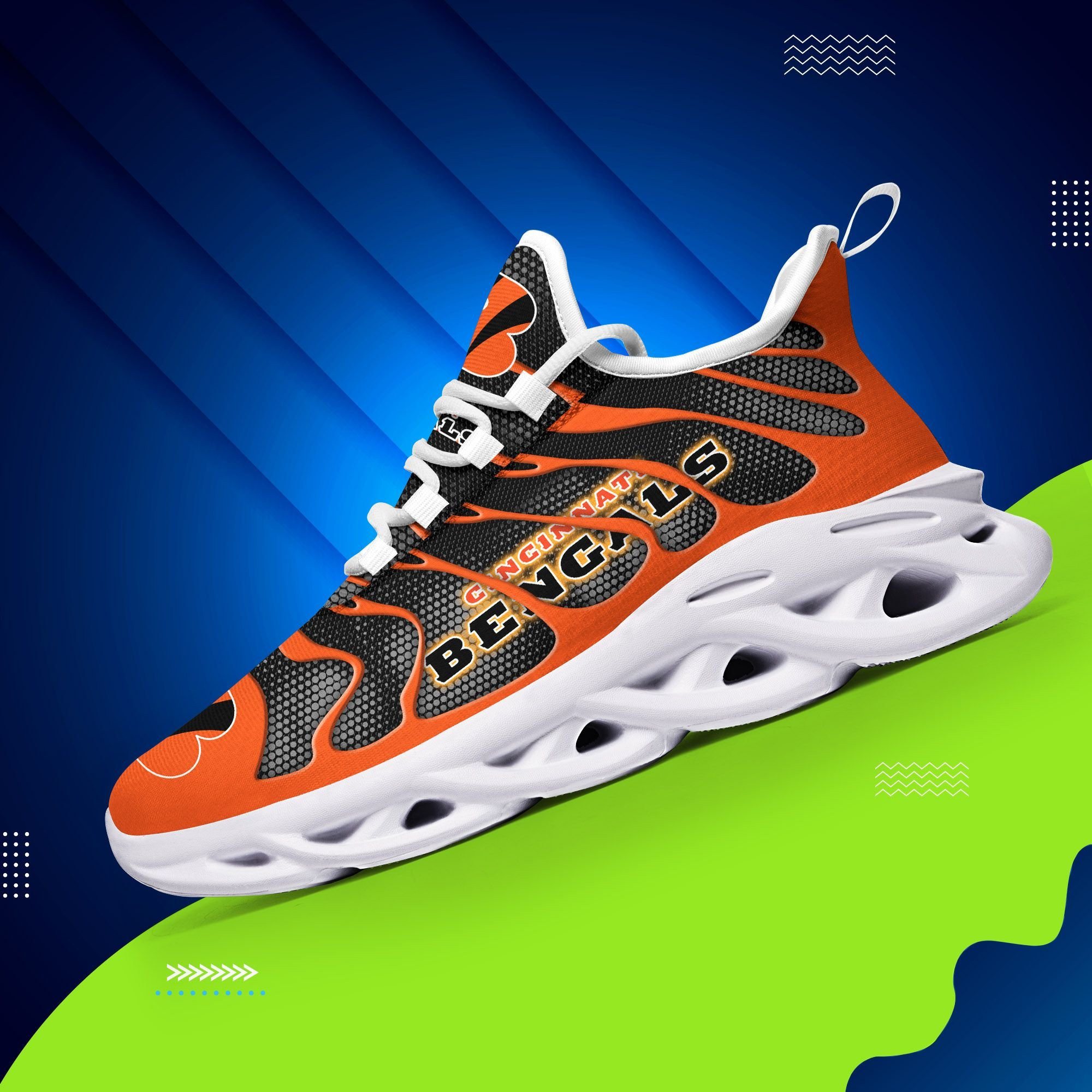 JWFancy Cincinnati Bengals NFL Max Soul Shoes Sneakers For Men And Women
