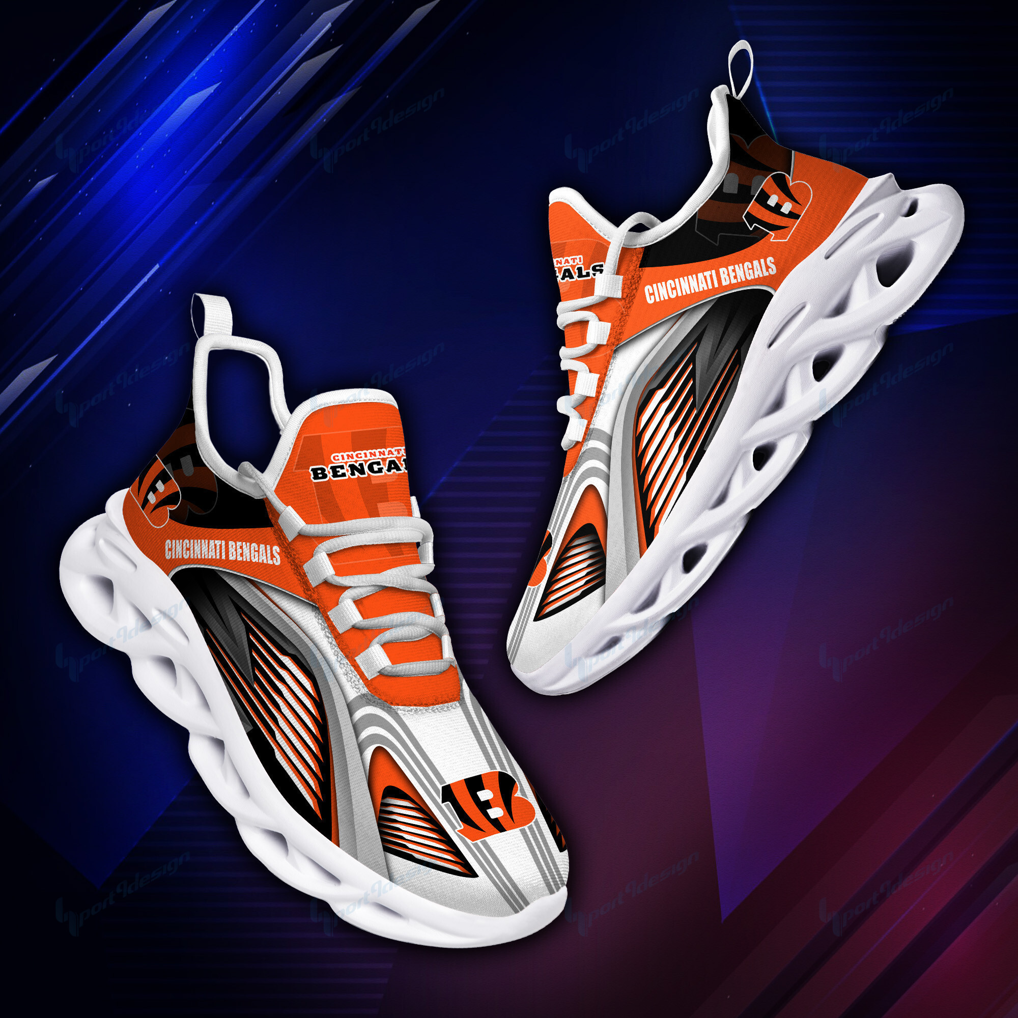 JWFancy Cincinnati Bengals NFL Max Soul Shoes Sneakers For Men And Women