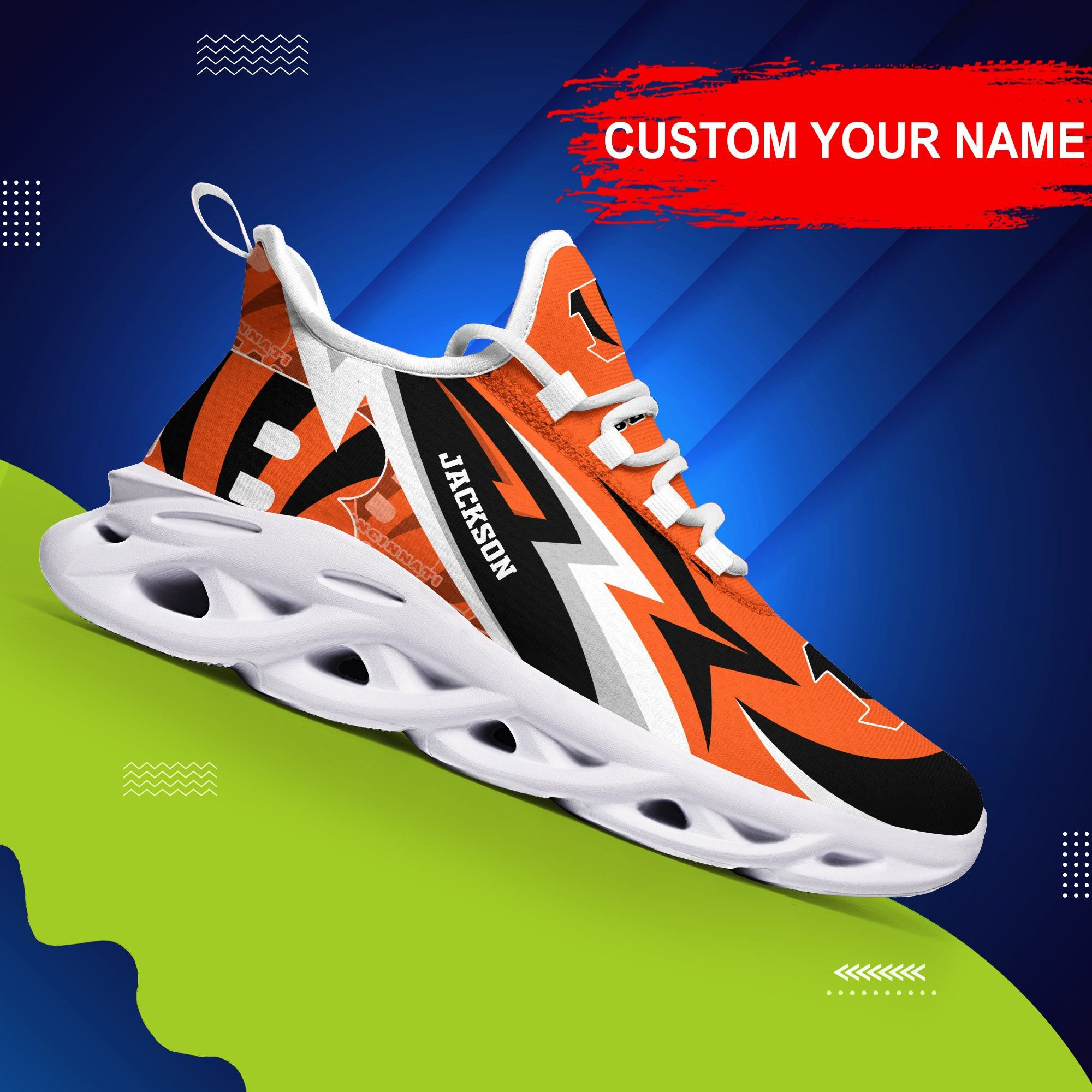 JWFancy Cincinnati Bengals NFL Max Soul Shoes Sneakers For Men And Women