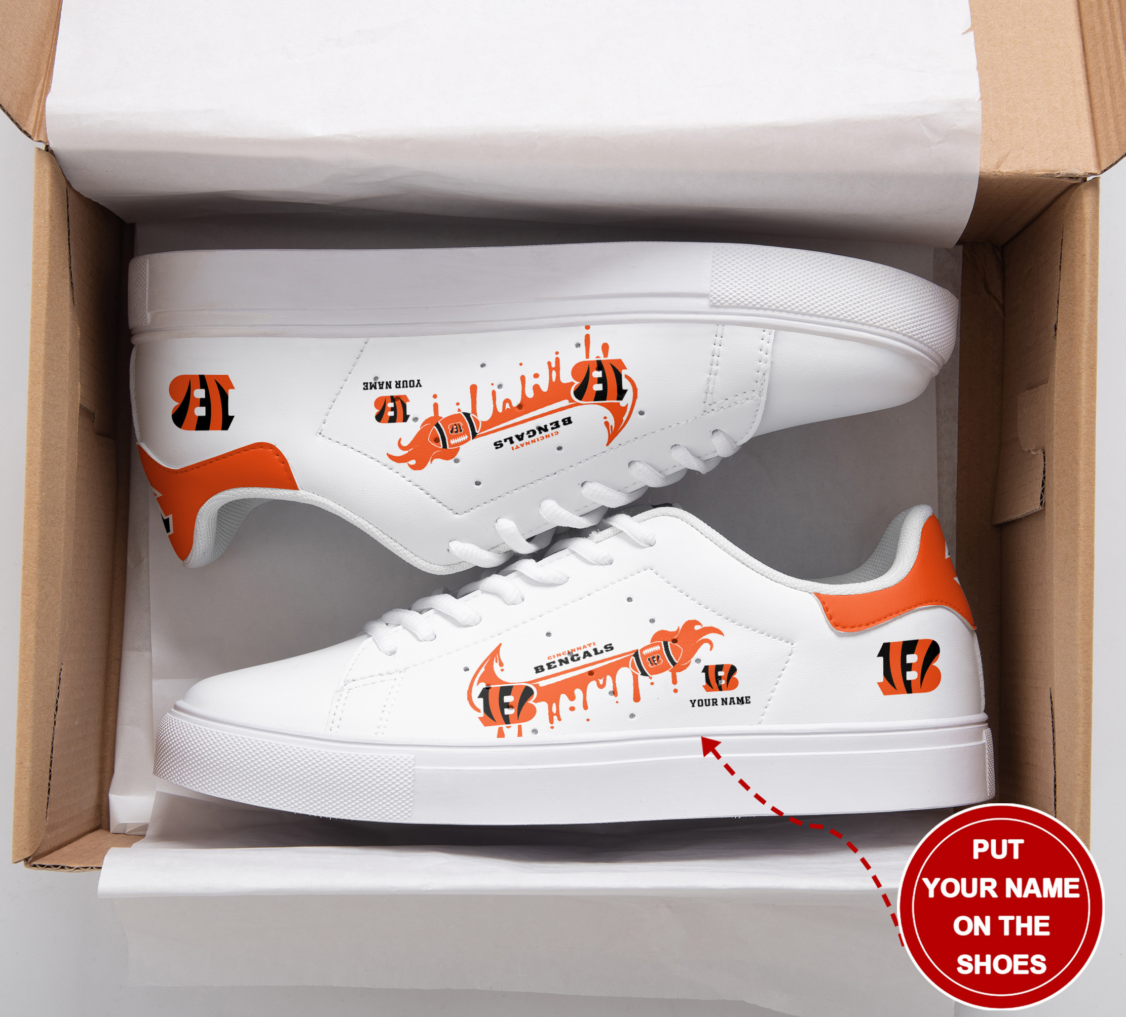 JWFancy Cincinnati Bengals Skate Stan Shoes Sneakes For Men And Women