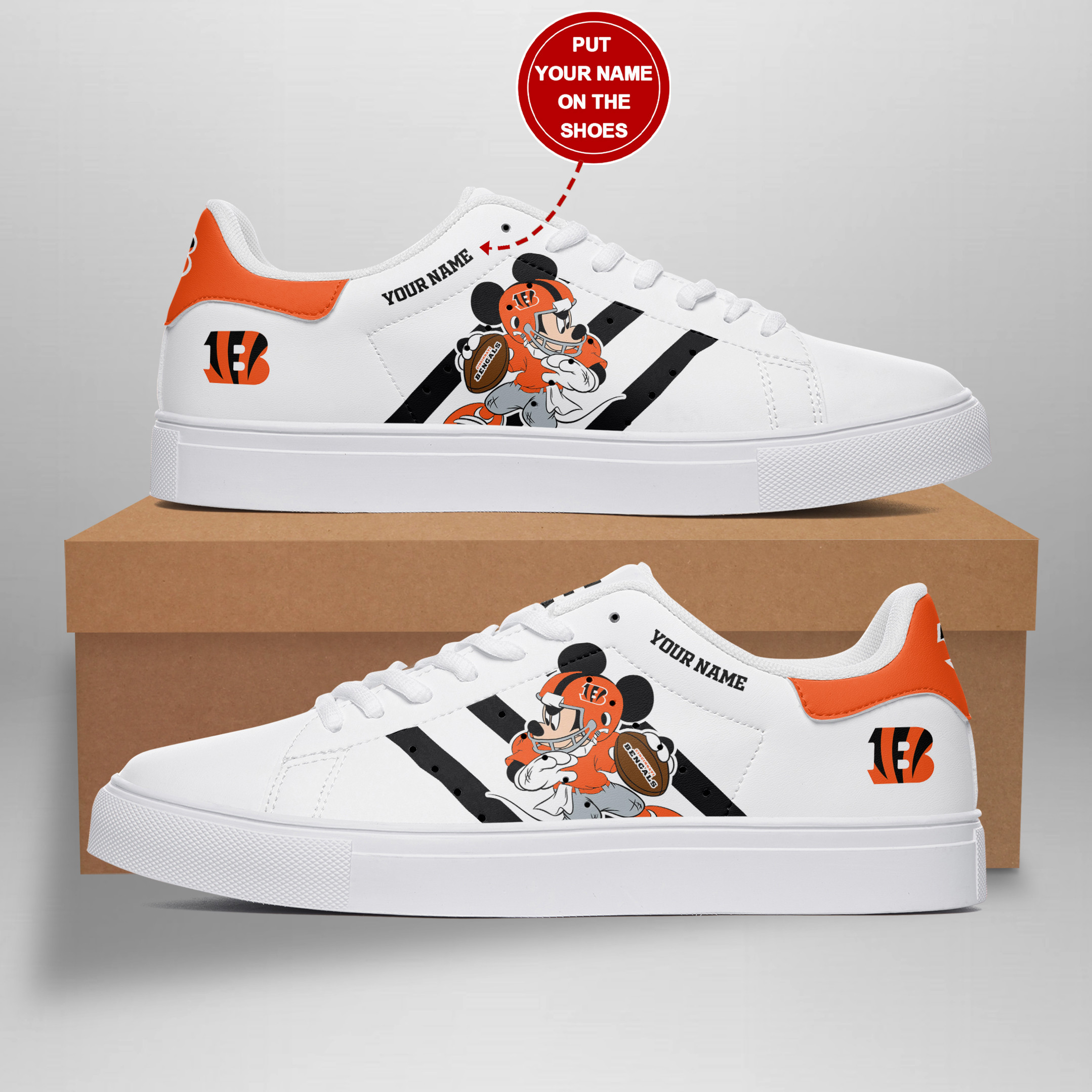 JWFancy Cincinnati Bengals Skate Stan Shoes Sneakes For Men And Women