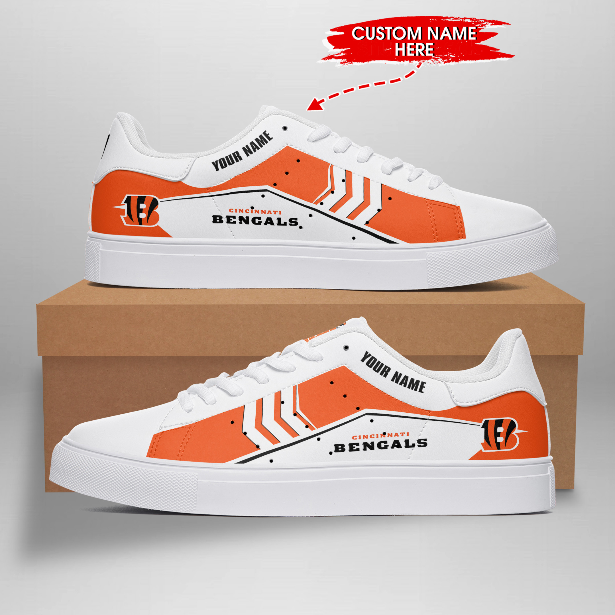 JWFancy Cincinnati Bengals Skate Stan Shoes Sneakes For Men And Women