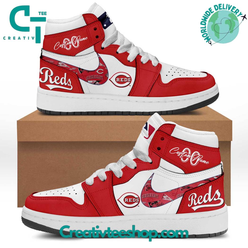 JWFancy Cincinnati Reds AJ1 High Sneakers Shoes For Men And Women