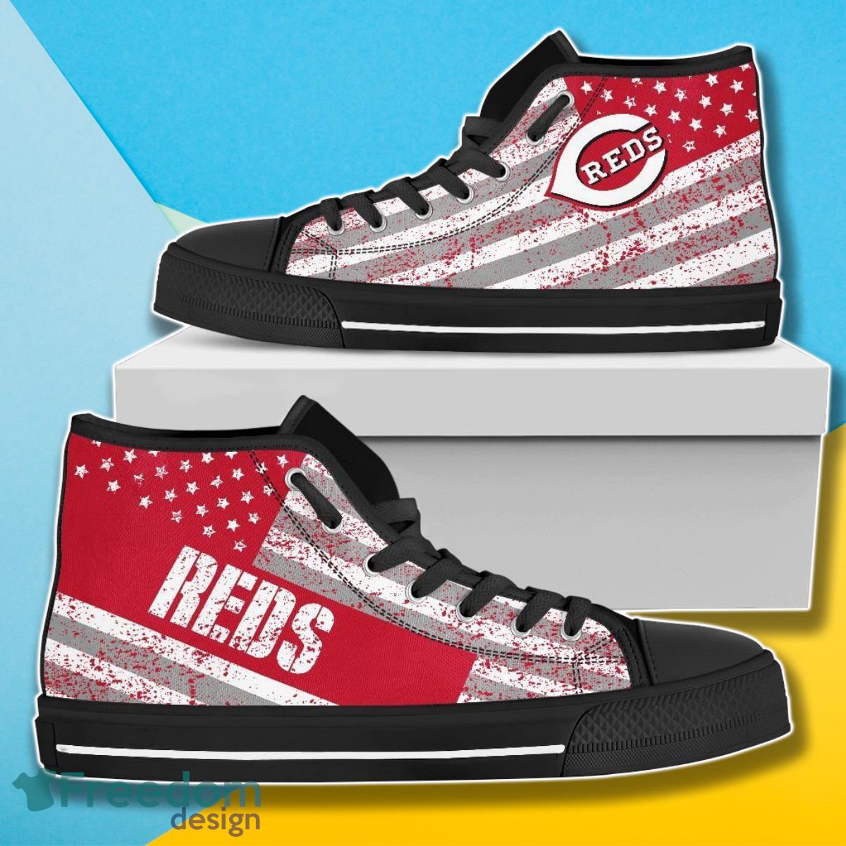 JWFancy Cincinnati Reds High Top Canvas Sneakers Shoes For Men And Women