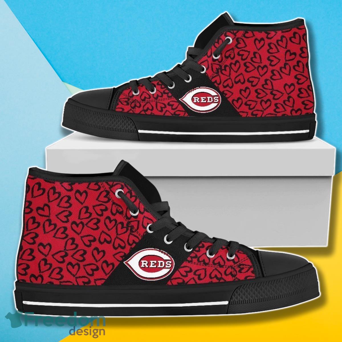 JWFancy Cincinnati Reds High Top Canvas Sneakers Shoes For Men And Women