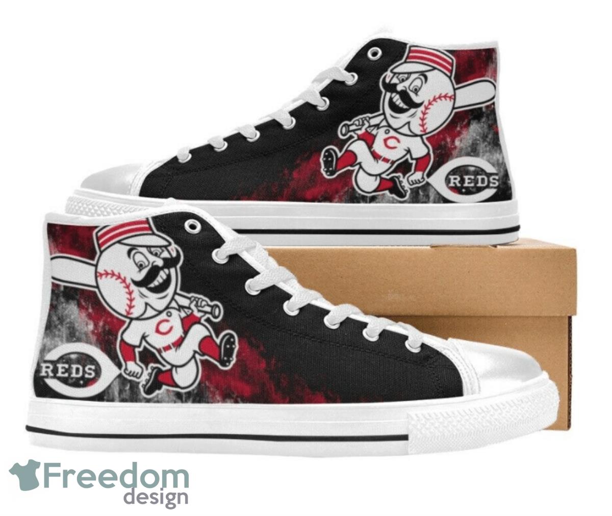 JWFancy Cincinnati Reds High Top Canvas Sneakers Shoes For Men And Women