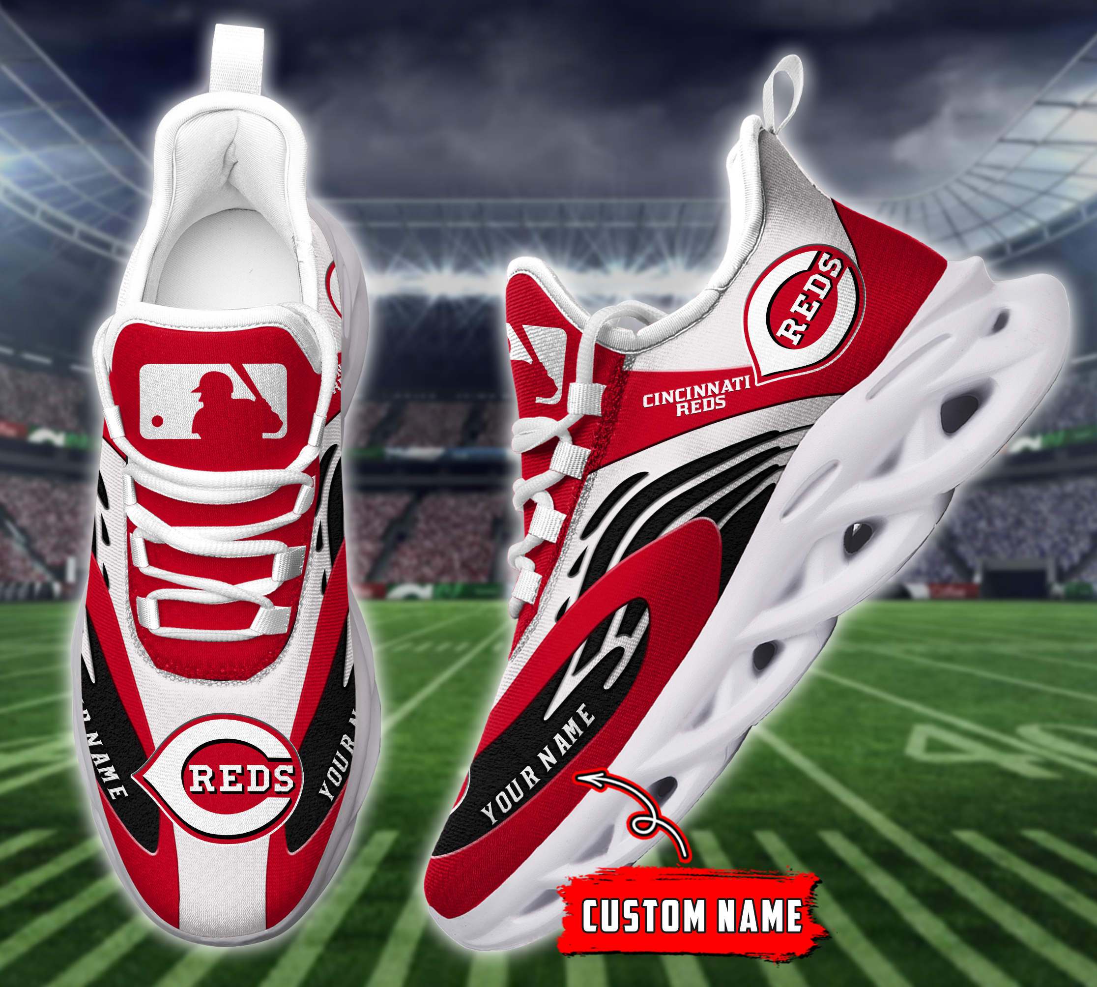 JWFancy Cincinnati Reds MLB Max Soul Shoes Sneakers For Men And Women