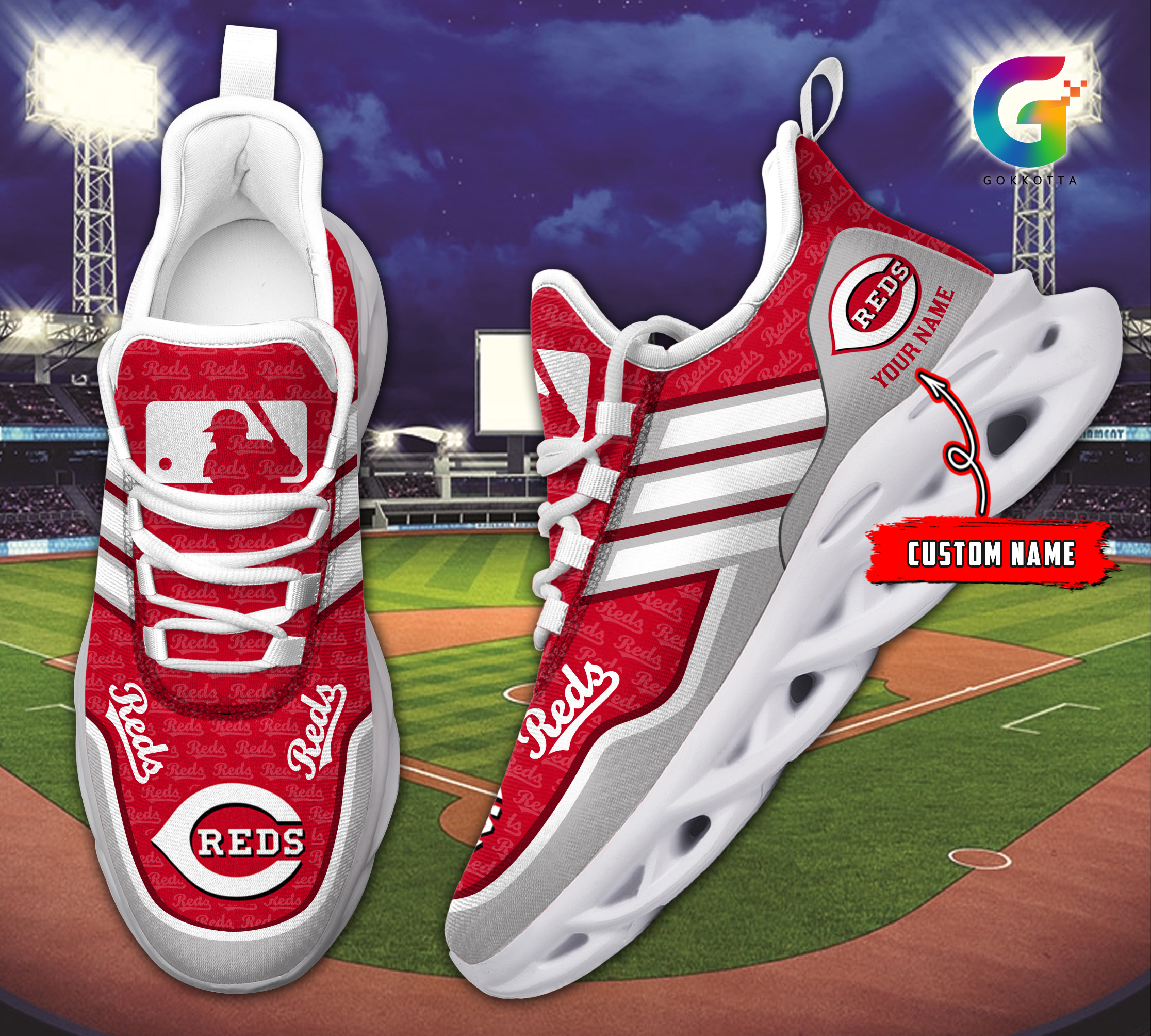 JWFancy Cincinnati Reds MLB Max Soul Shoes Sneakers For Men And Women