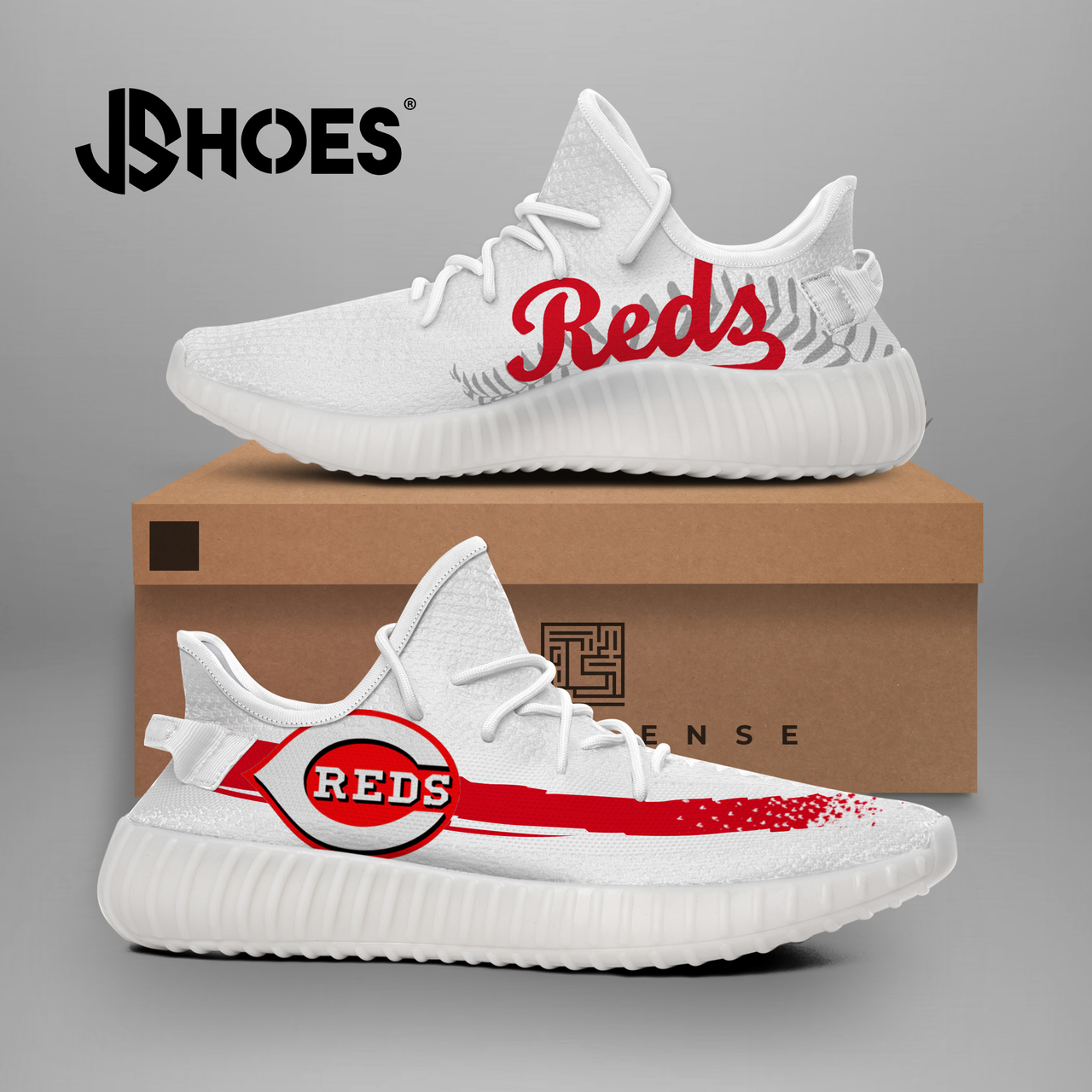 JWFancy Cincinnati Reds Yeezy Boost Shoes For Men And Women