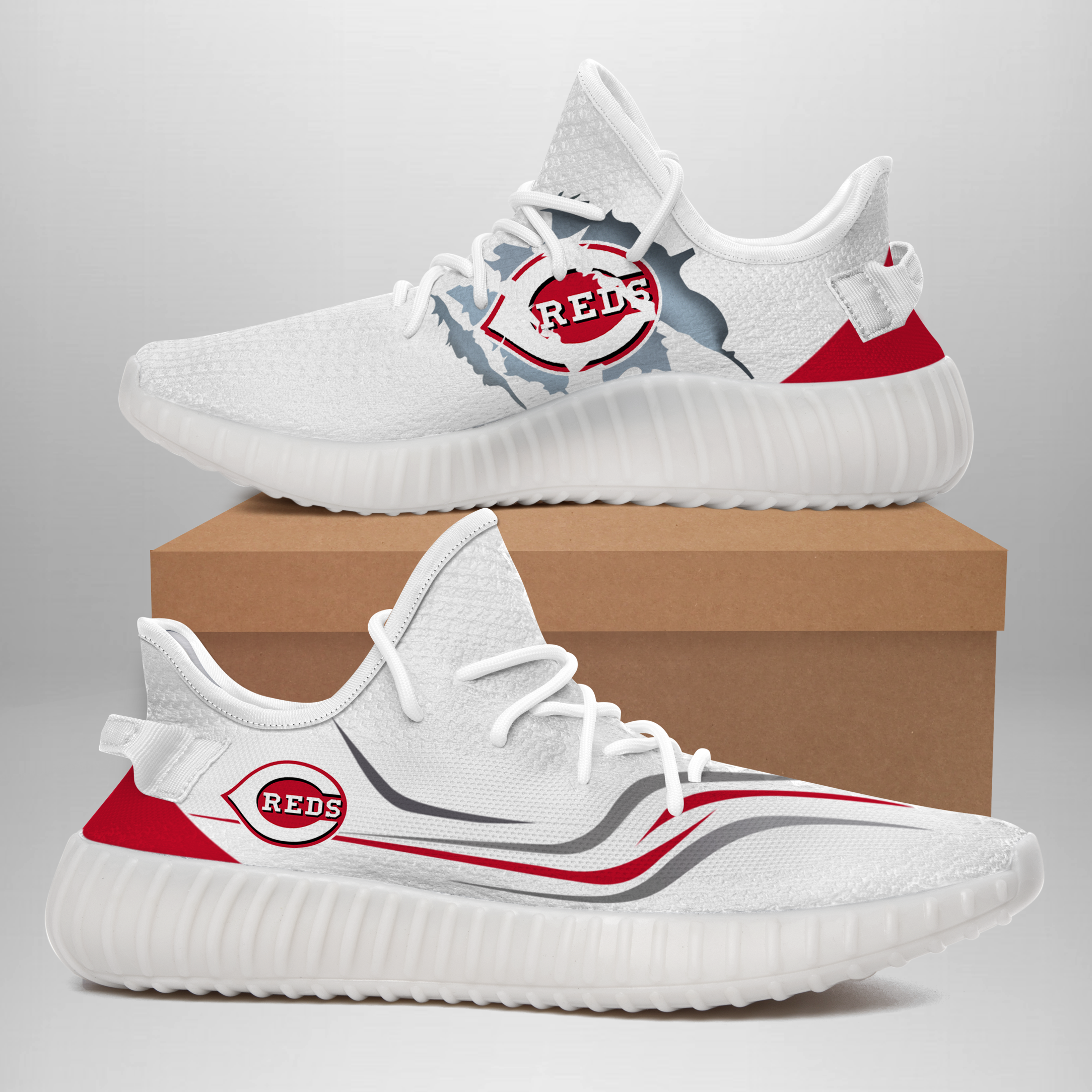 JWFancy Cincinnati Reds Yeezy Boost Shoes For Men And Women