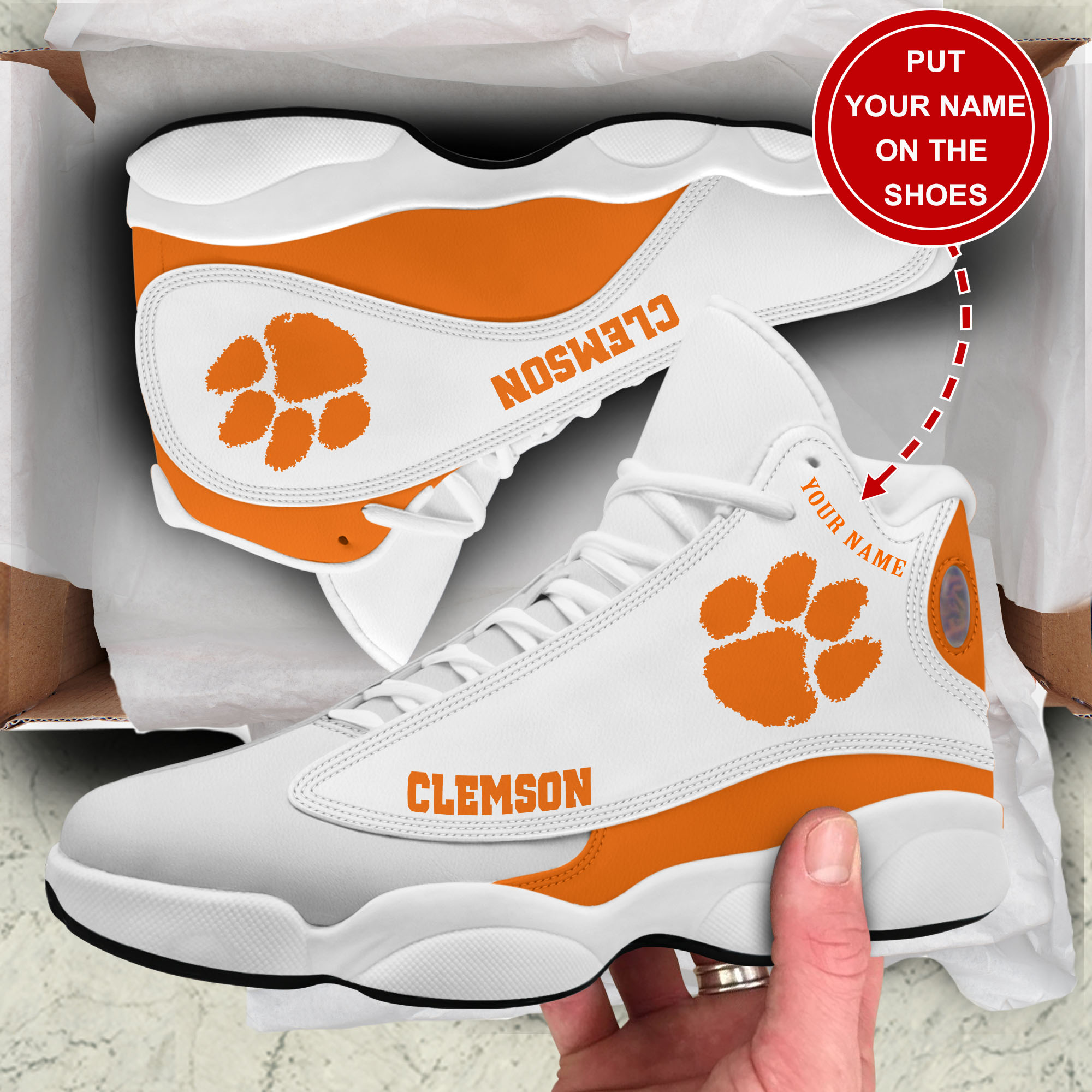 JWFancy Clemson Tigers AJ13 Sneakers Shoes For Men And Women