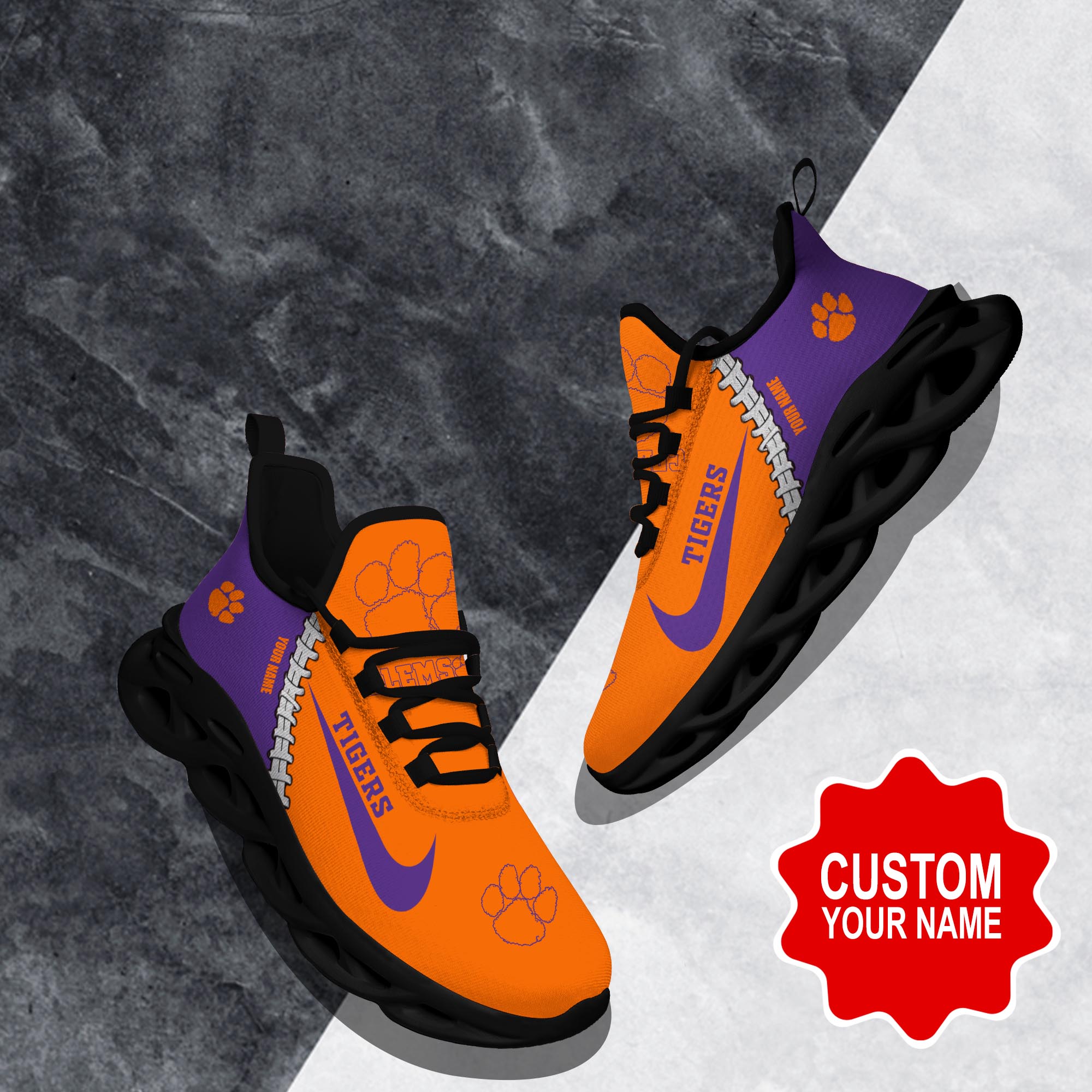 JWFancy Clemson Tigers Max Soul Shoes Sneakers For Men And Women