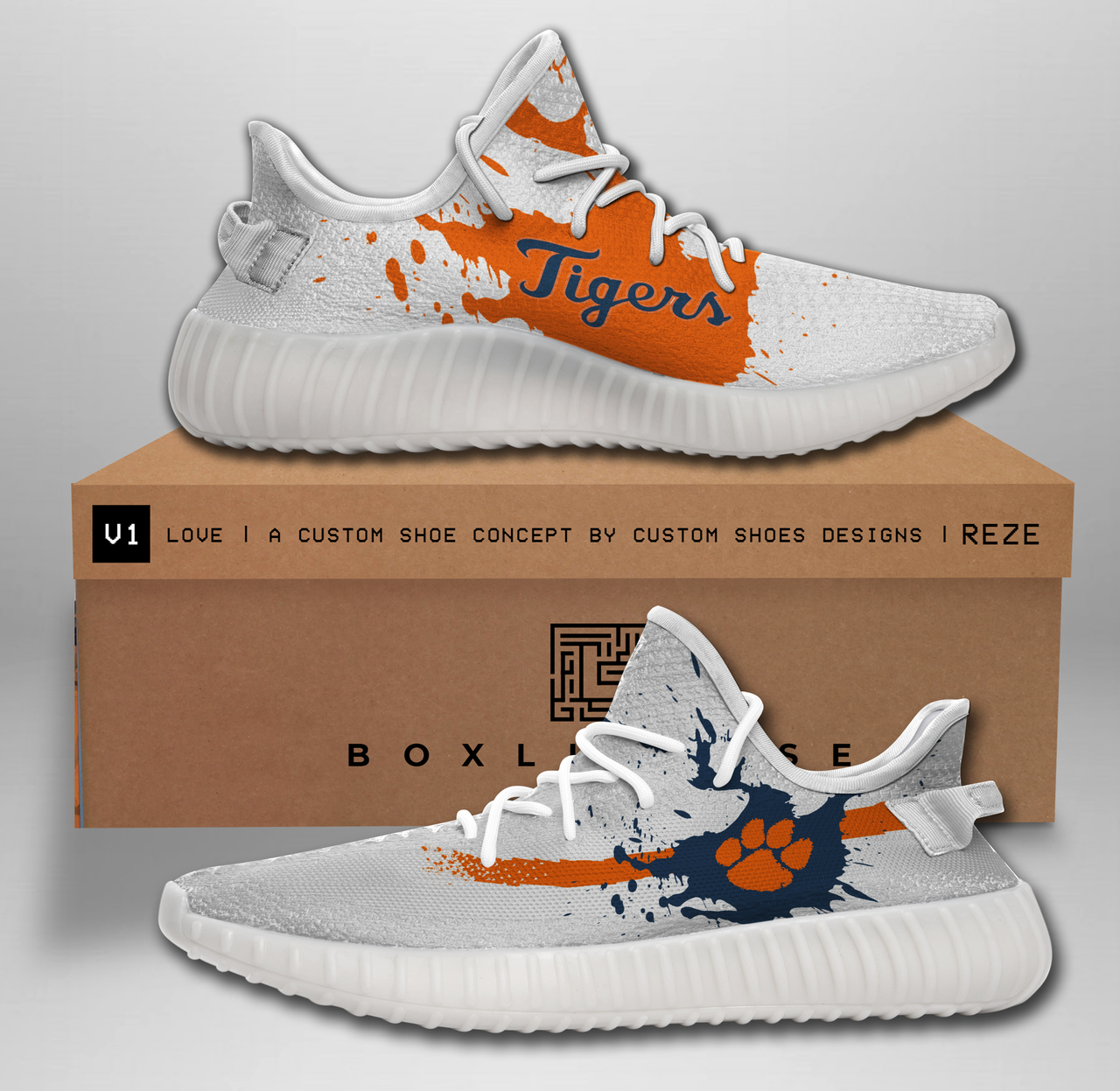 JWFancy Clemson Tigers Yeezy Boost Shoes For Men And Women