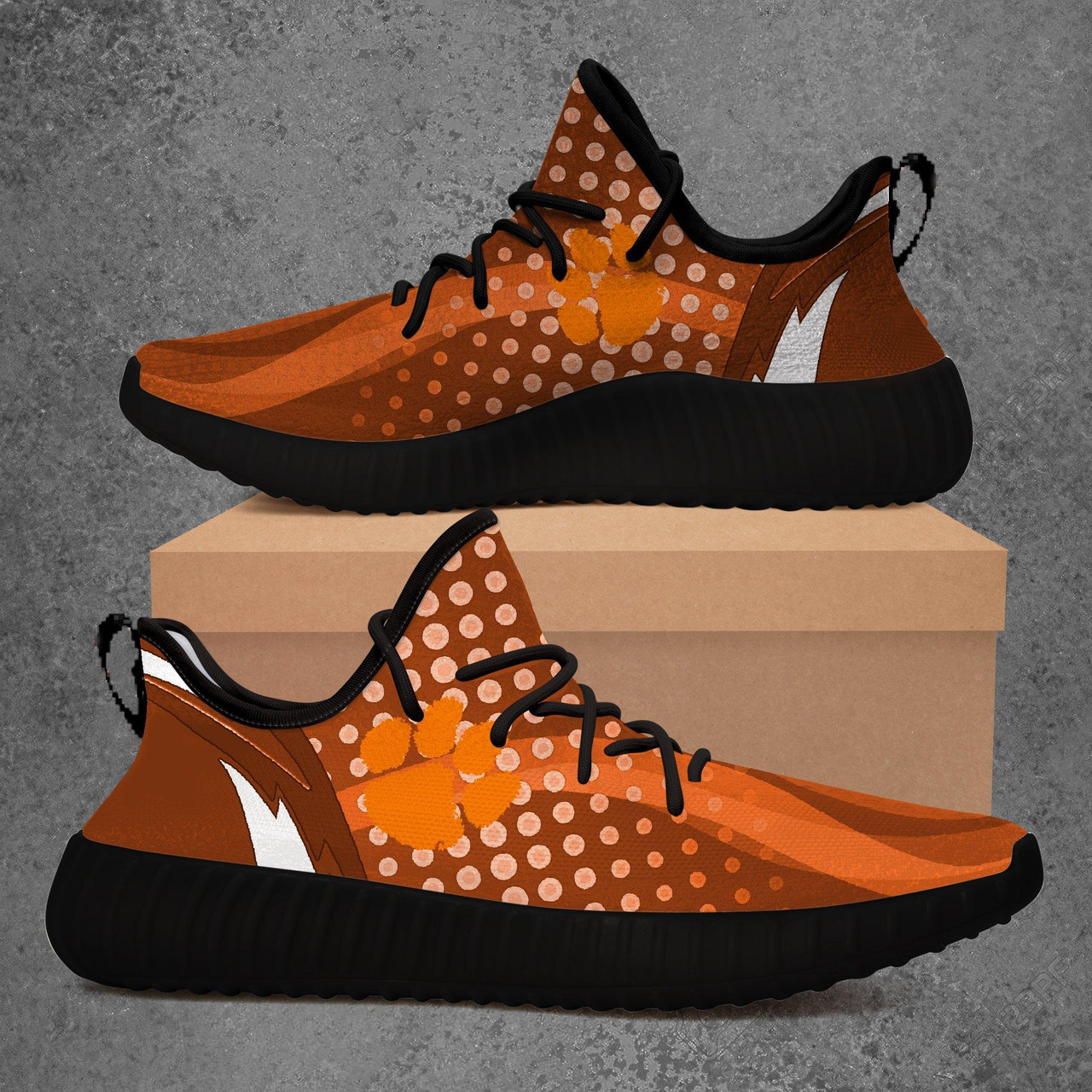 JWFancy Clemson Tigers Yeezy Boost Shoes For Men And Women