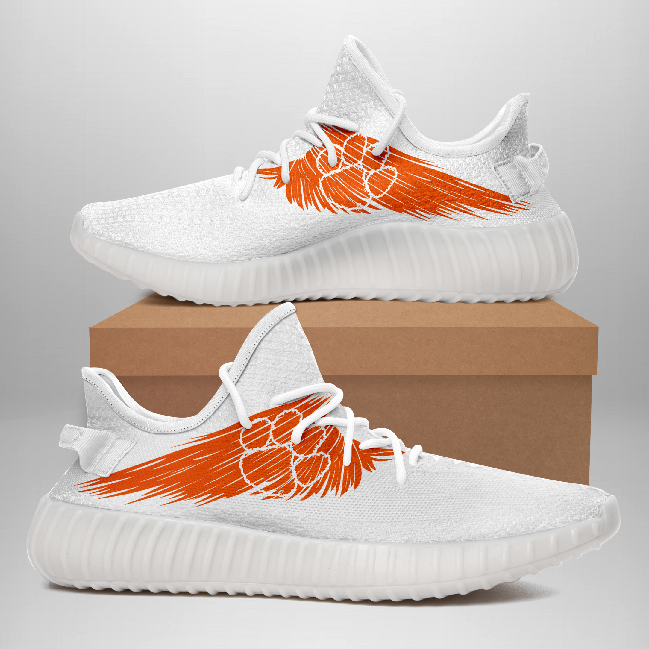 JWFancy Clemson Tigers Yeezy Boost Shoes For Men And Women