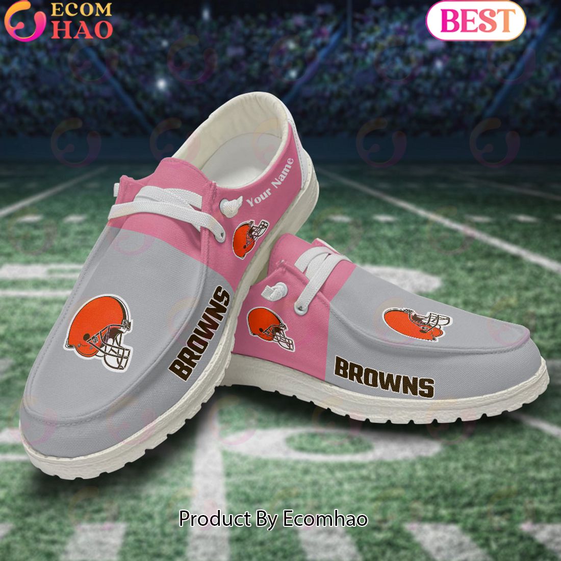 JWFancy Cleveland Browns Hey Dude Shoes Wally Men's Lace Up Loafers Comfortable For Men And Women