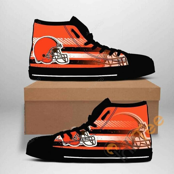 JWFancy Cleveland Browns High Top Canvas Sneakers Shoes For Men And Women