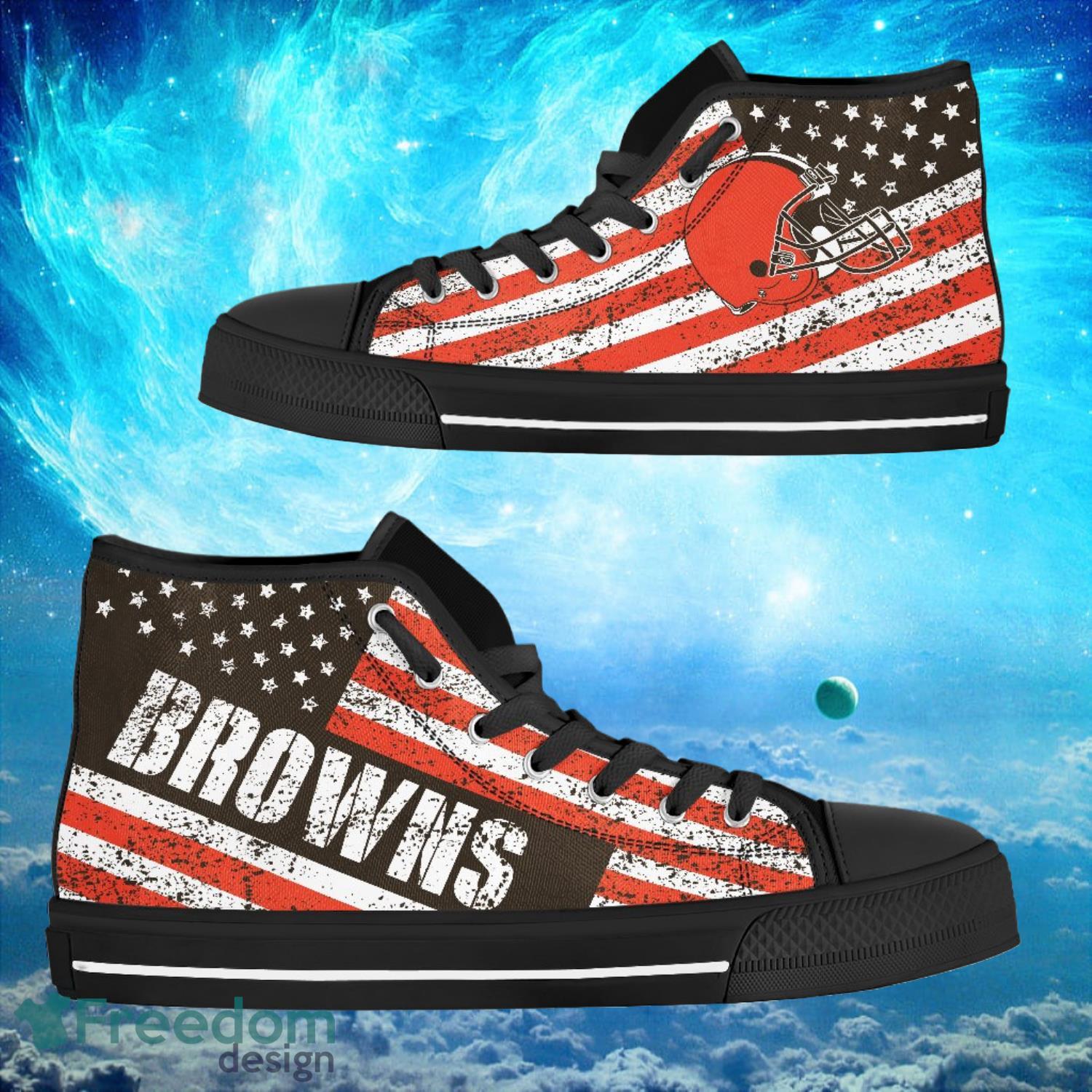 JWFancy Cleveland Browns High Top Canvas Sneakers Shoes For Men And Women