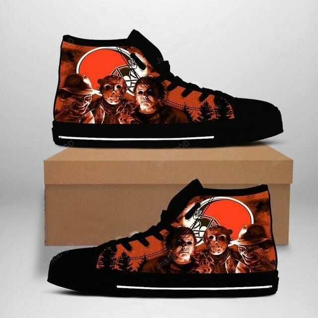 JWFancy Cleveland Browns High Top Canvas Sneakers Shoes For Men And Women