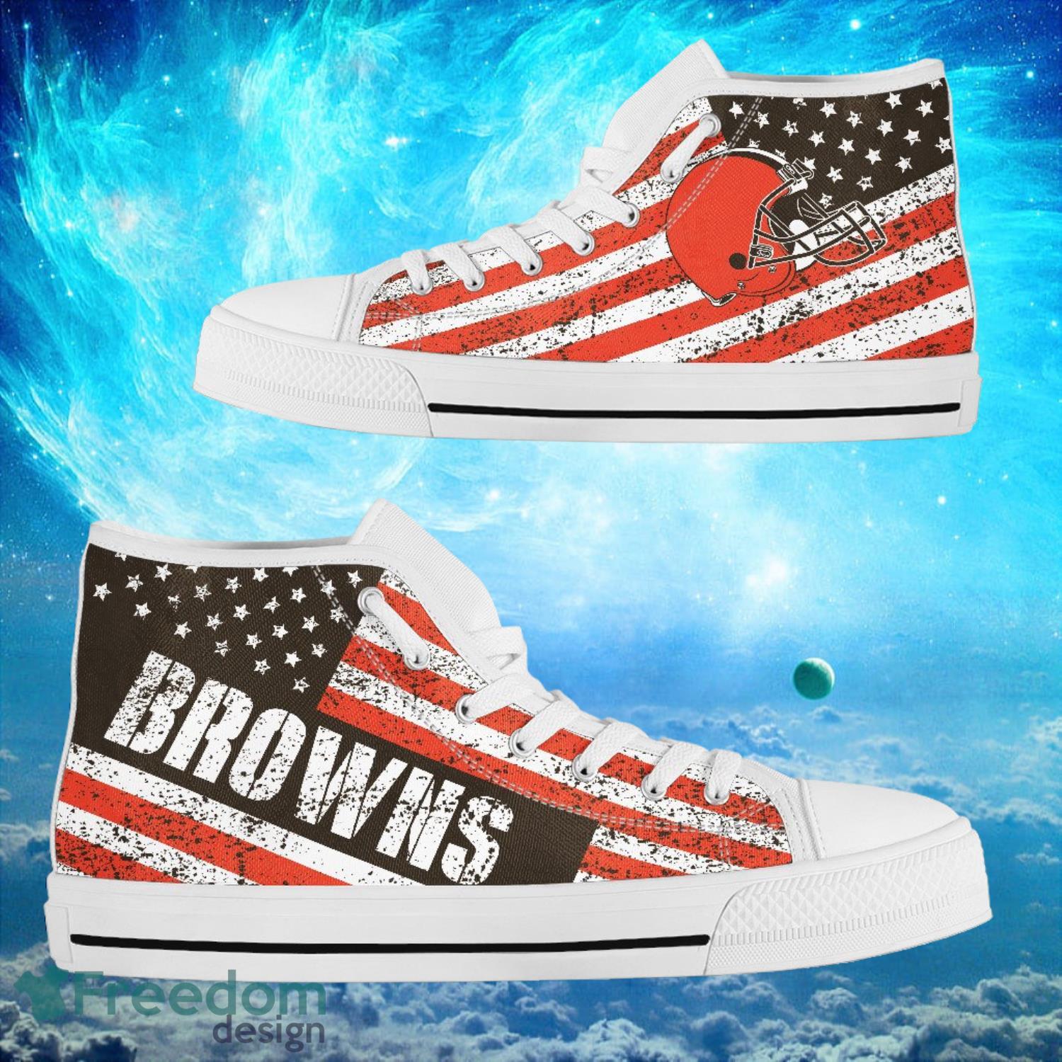 JWFancy Cleveland Browns High Top Canvas Sneakers Shoes For Men And Women