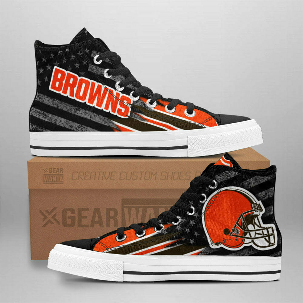 JWFancy Cleveland Browns High Top Canvas Sneakers Shoes For Men And Women