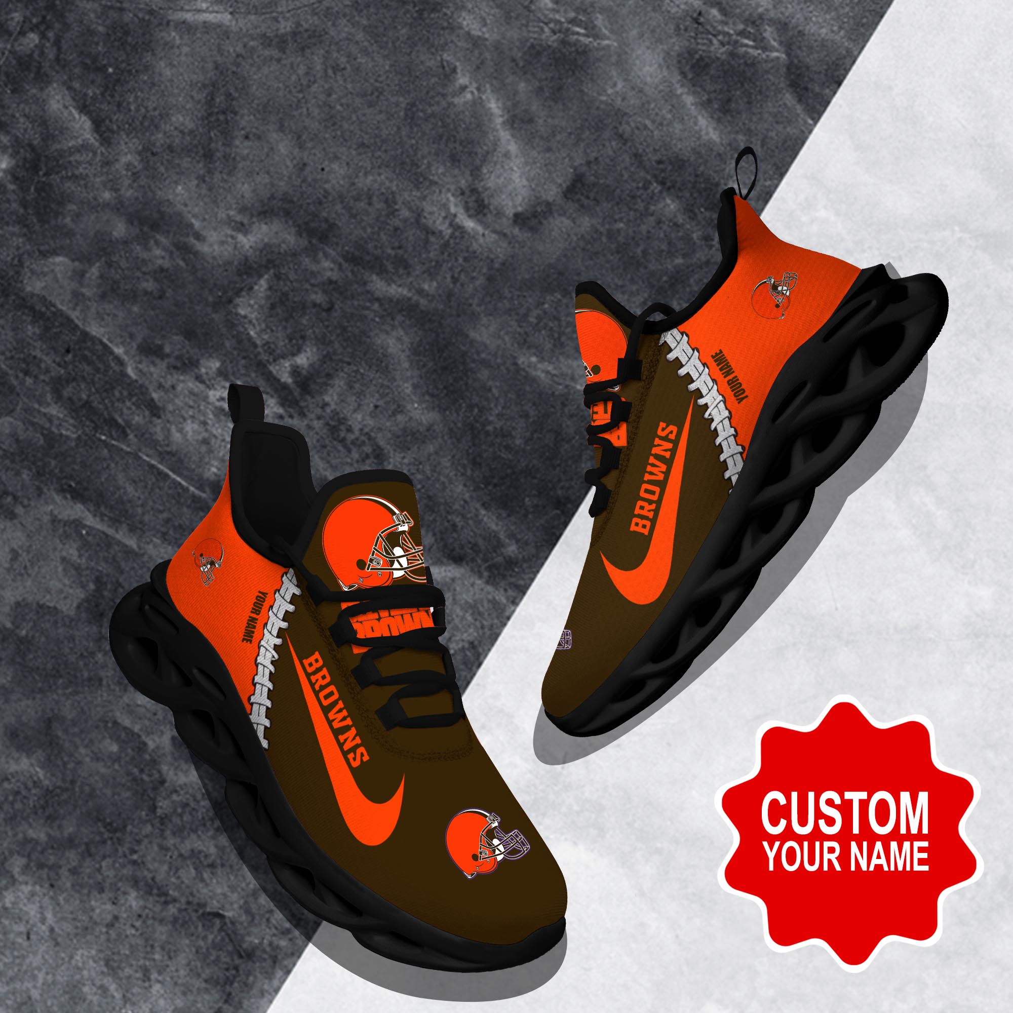 JWFancy Cleveland Browns Max Soul Shoes Sneakers For Men And Women