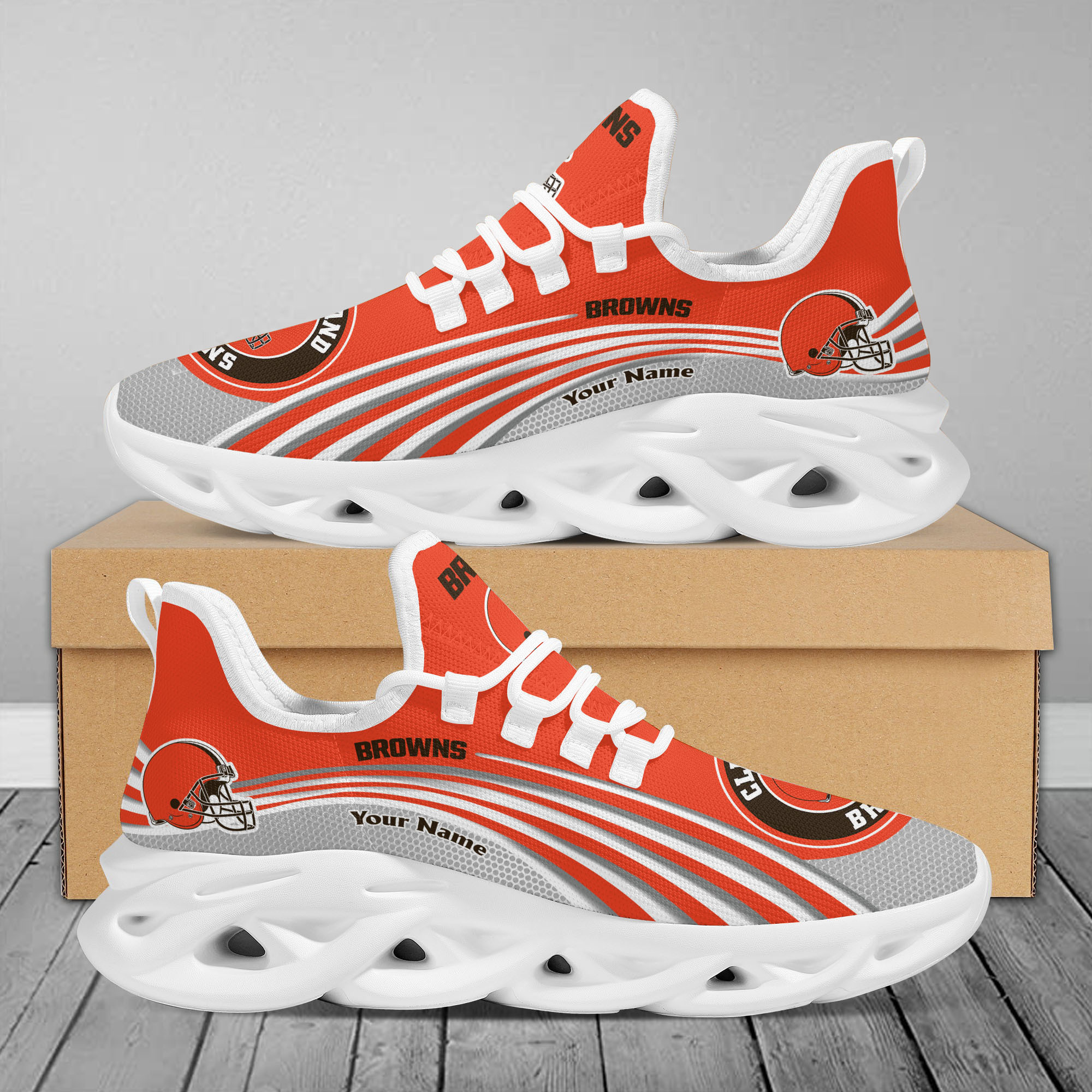 JWFancy Cleveland Browns Max Soul Shoes Sneakers For Men And Women