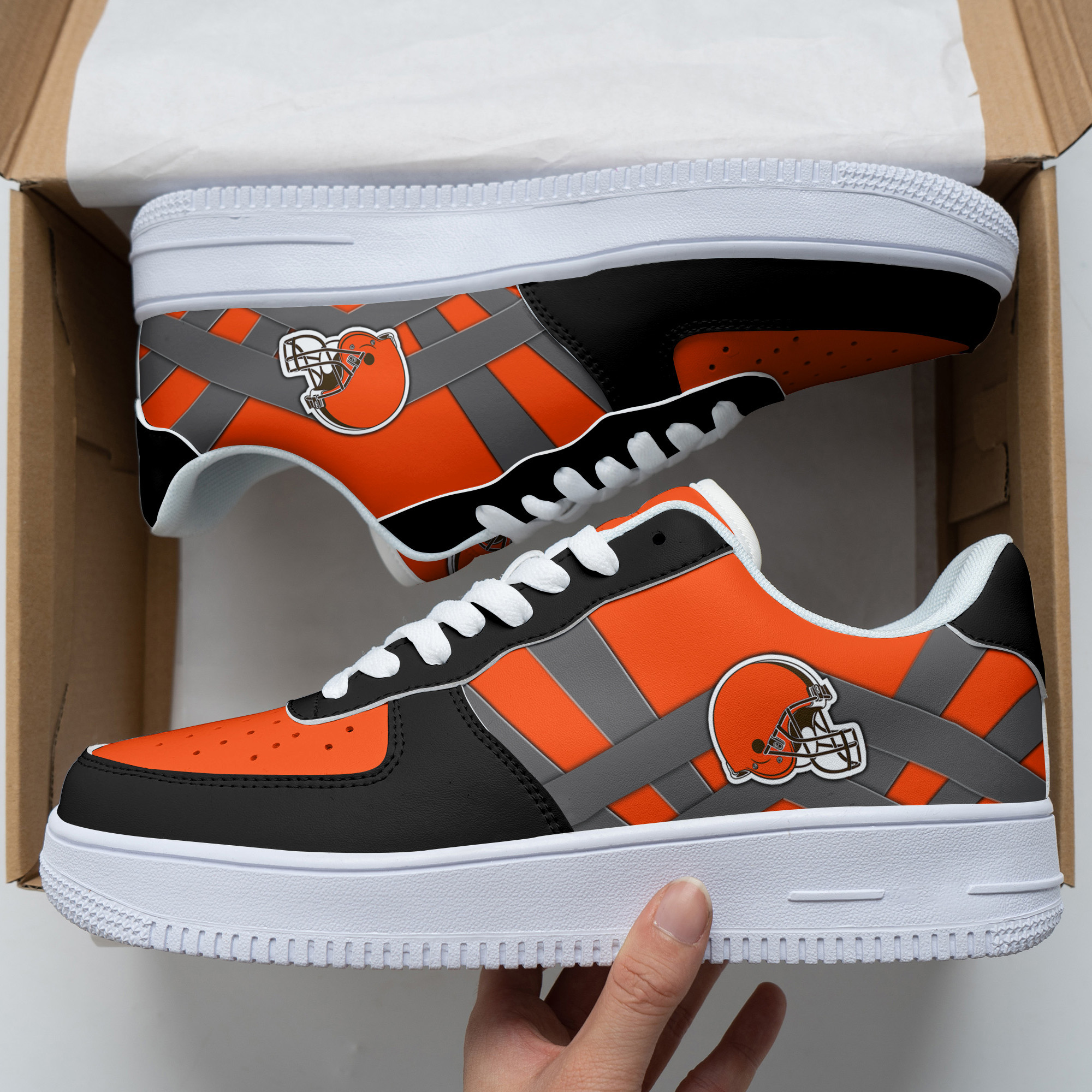 JWFancy Cleveland Browns NFL Air Low-Top Sneakers Shoes For Men And Women