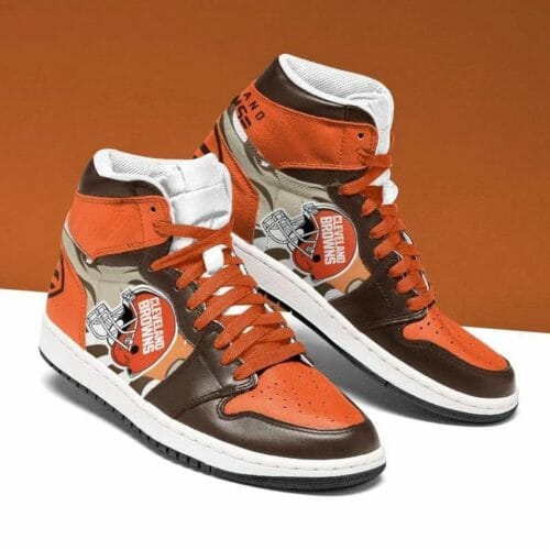 JWFancy Cleveland Browns NFL AJ1 High Sneakers Shoes For Men And Women