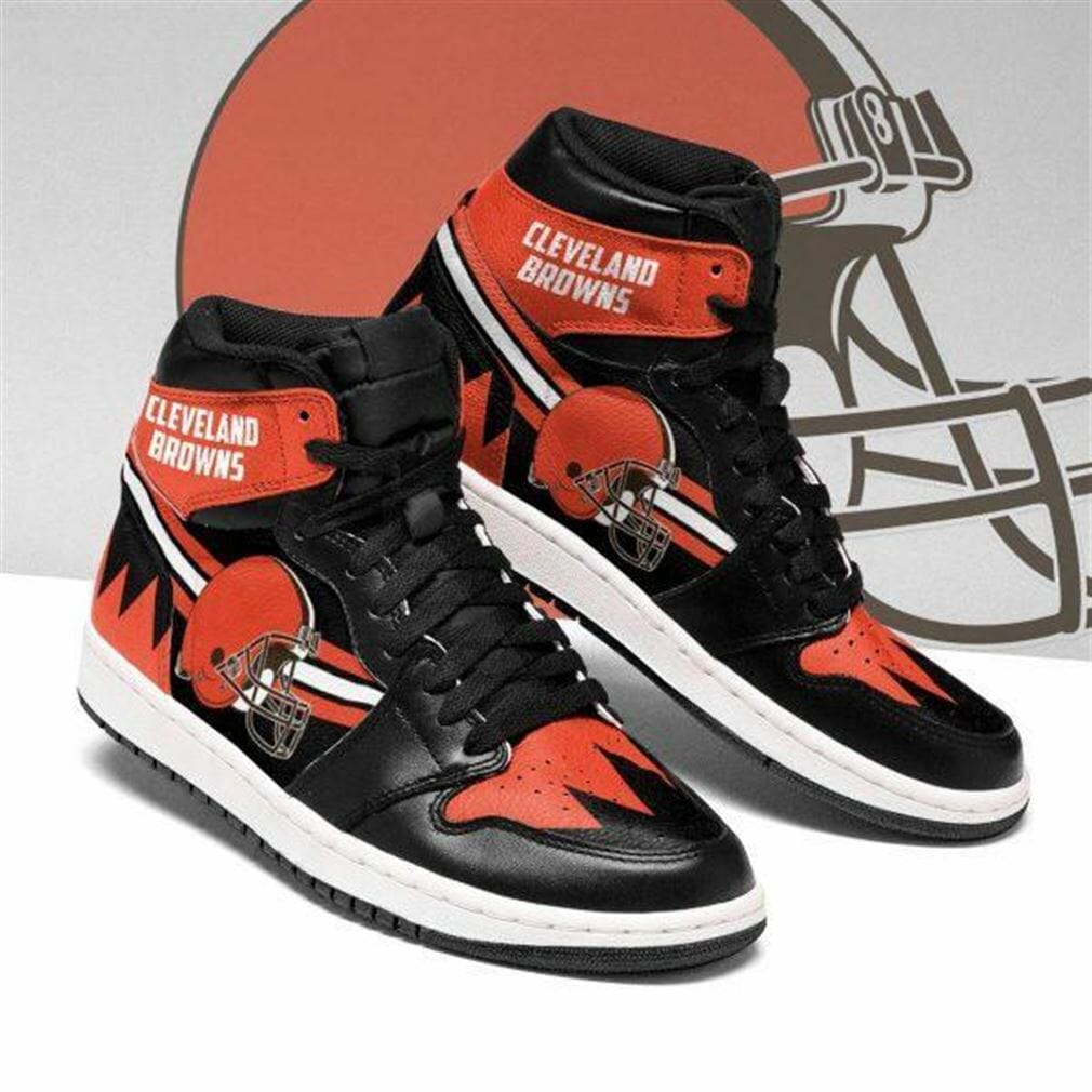 JWFancy Cleveland Browns NFL AJ1 High Sneakers Shoes For Men And Women