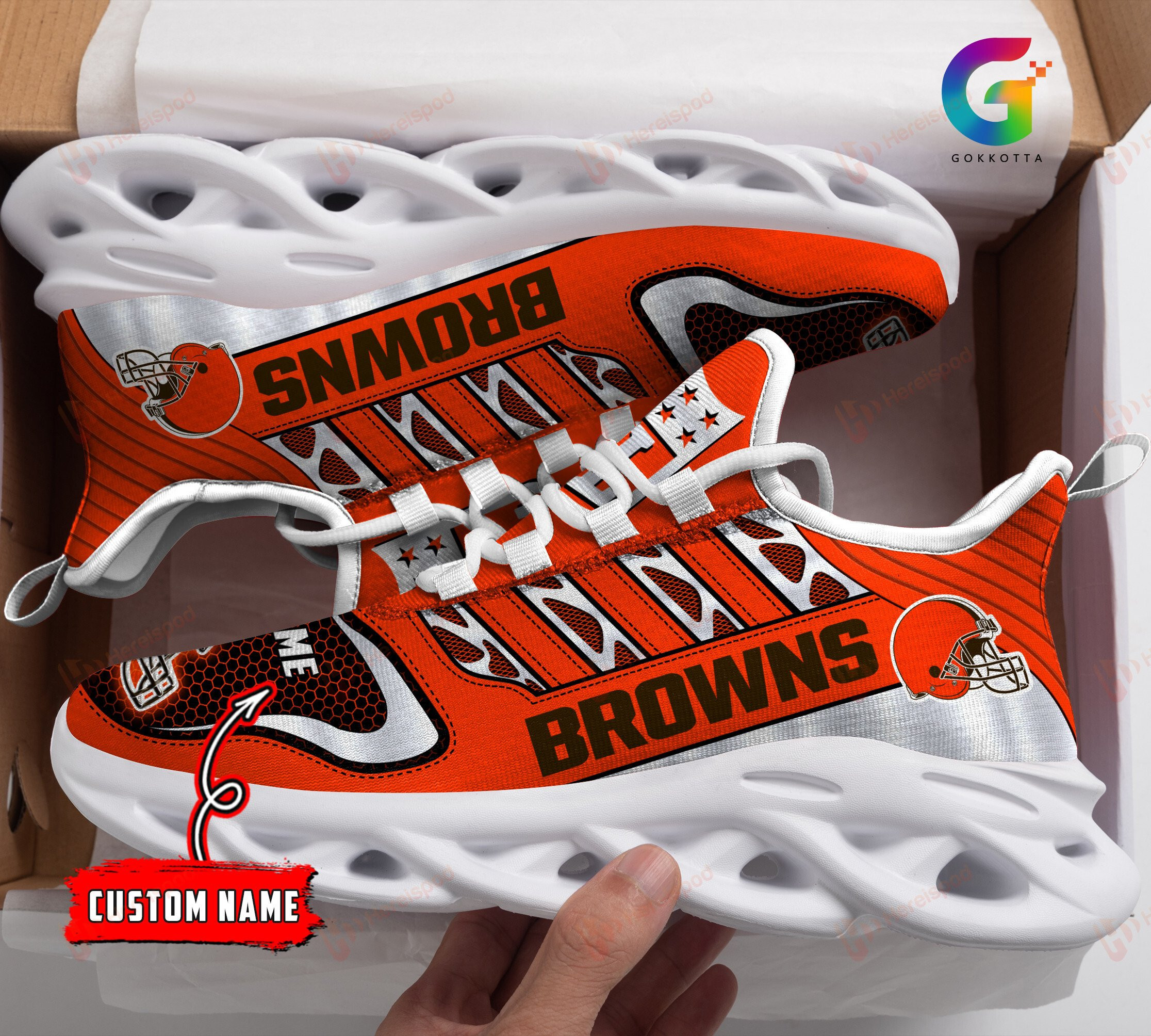 JWFancy Cleveland Browns NFL Max Soul Shoes Sneakers For Men And Women