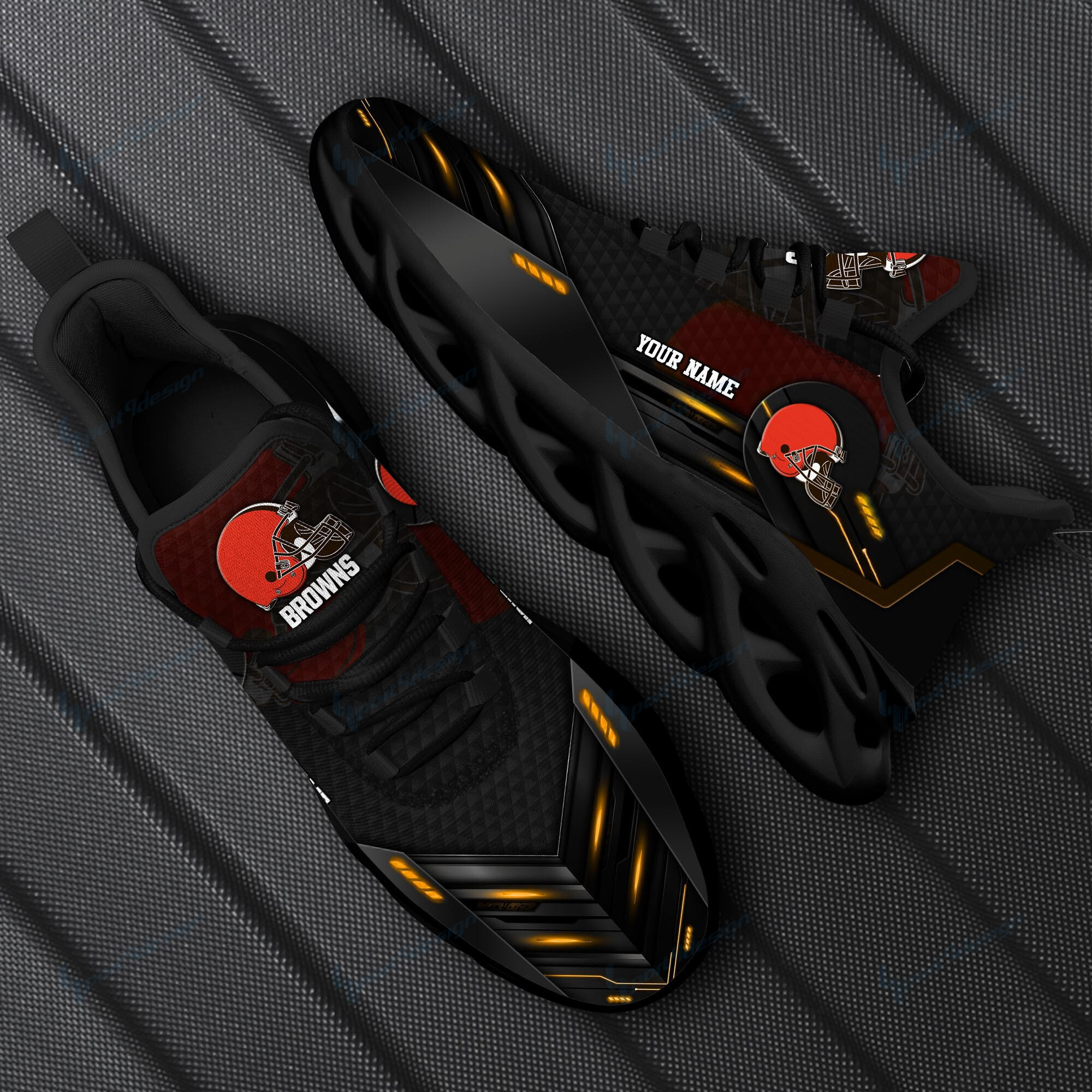 JWFancy Cleveland Browns NFL Max Soul Shoes Sneakers For Men And Women