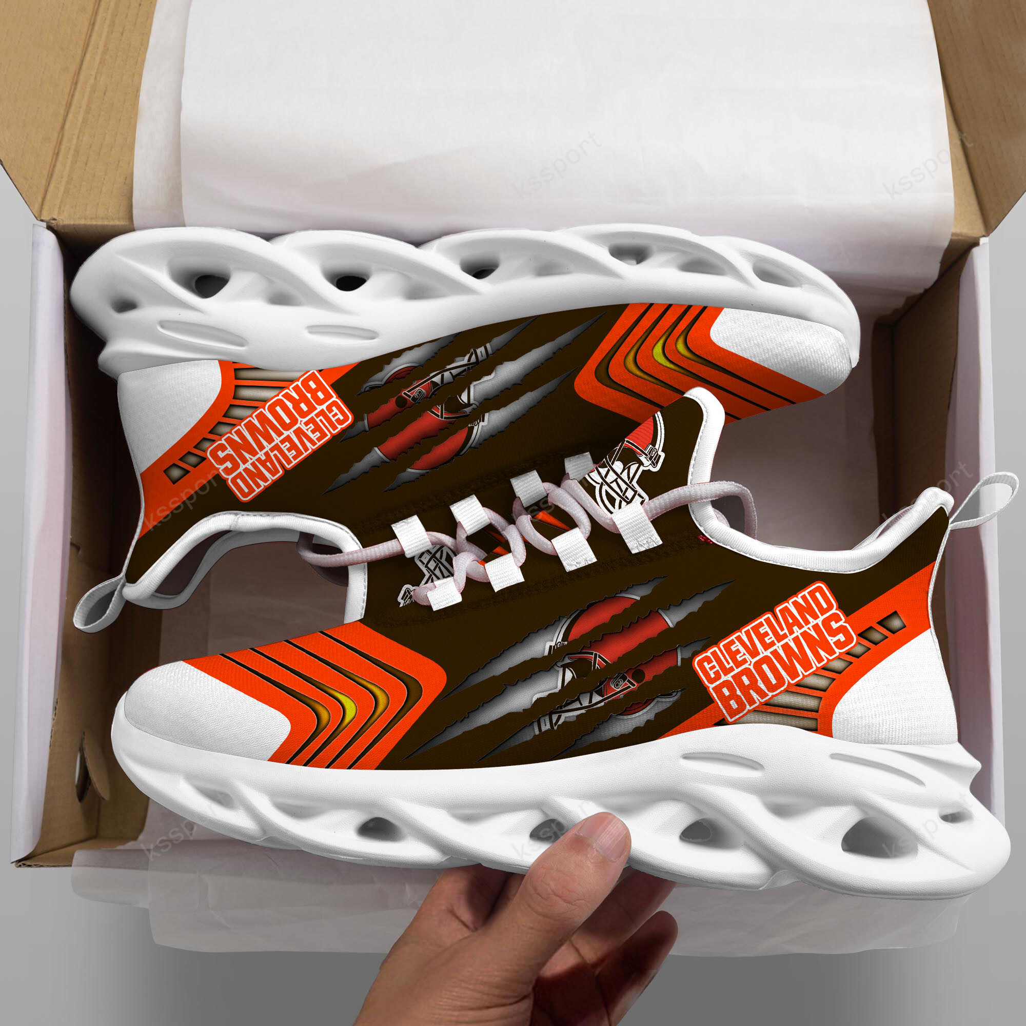 JWFancy Cleveland Browns NFL Max Soul Shoes Sneakers For Men And Women