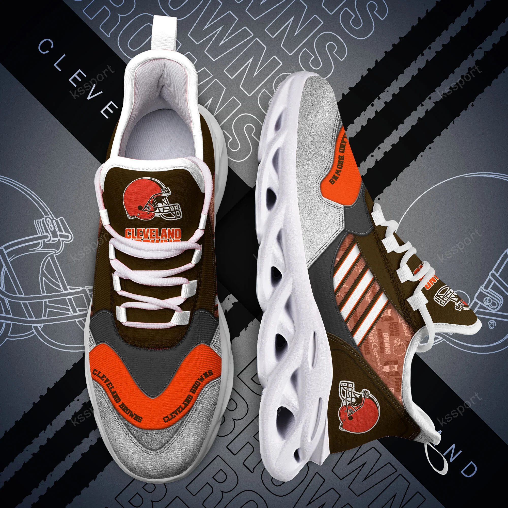 JWFancy Cleveland Browns NFL Max Soul Shoes Sneakers For Men And Women