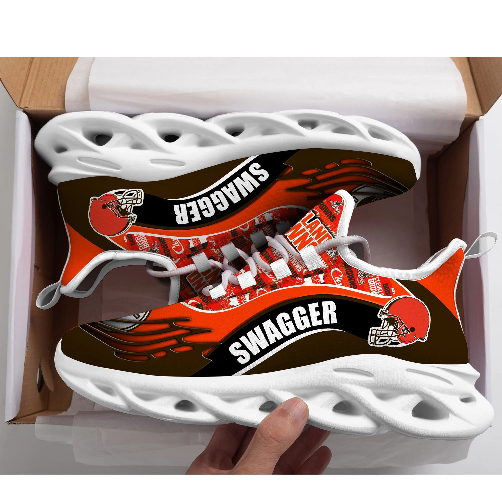 JWFancy Cleveland Browns NFL Max Soul Shoes Sneakers For Men And Women