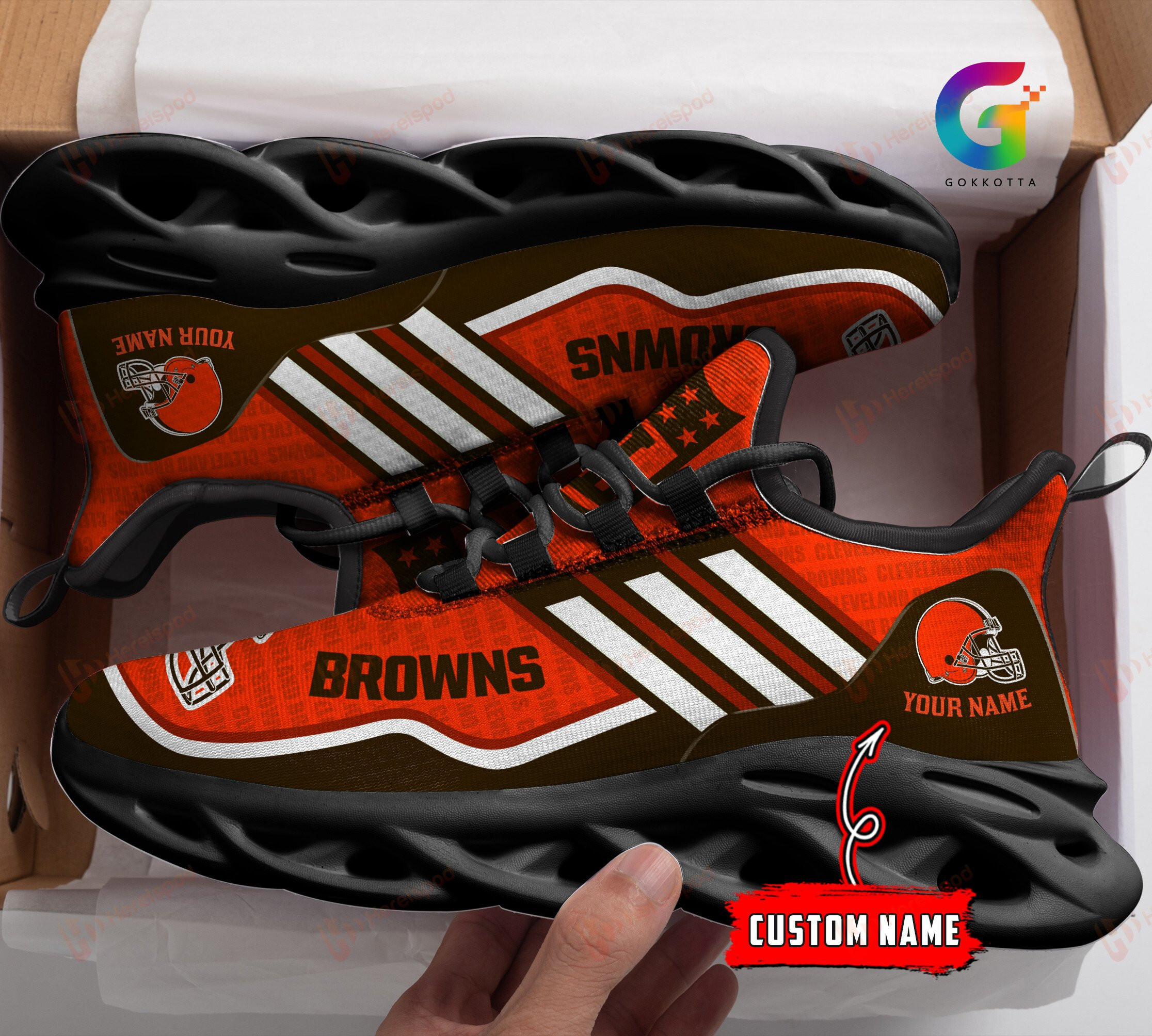 JWFancy Cleveland Browns NFL Max Soul Shoes Sneakers For Men And Women