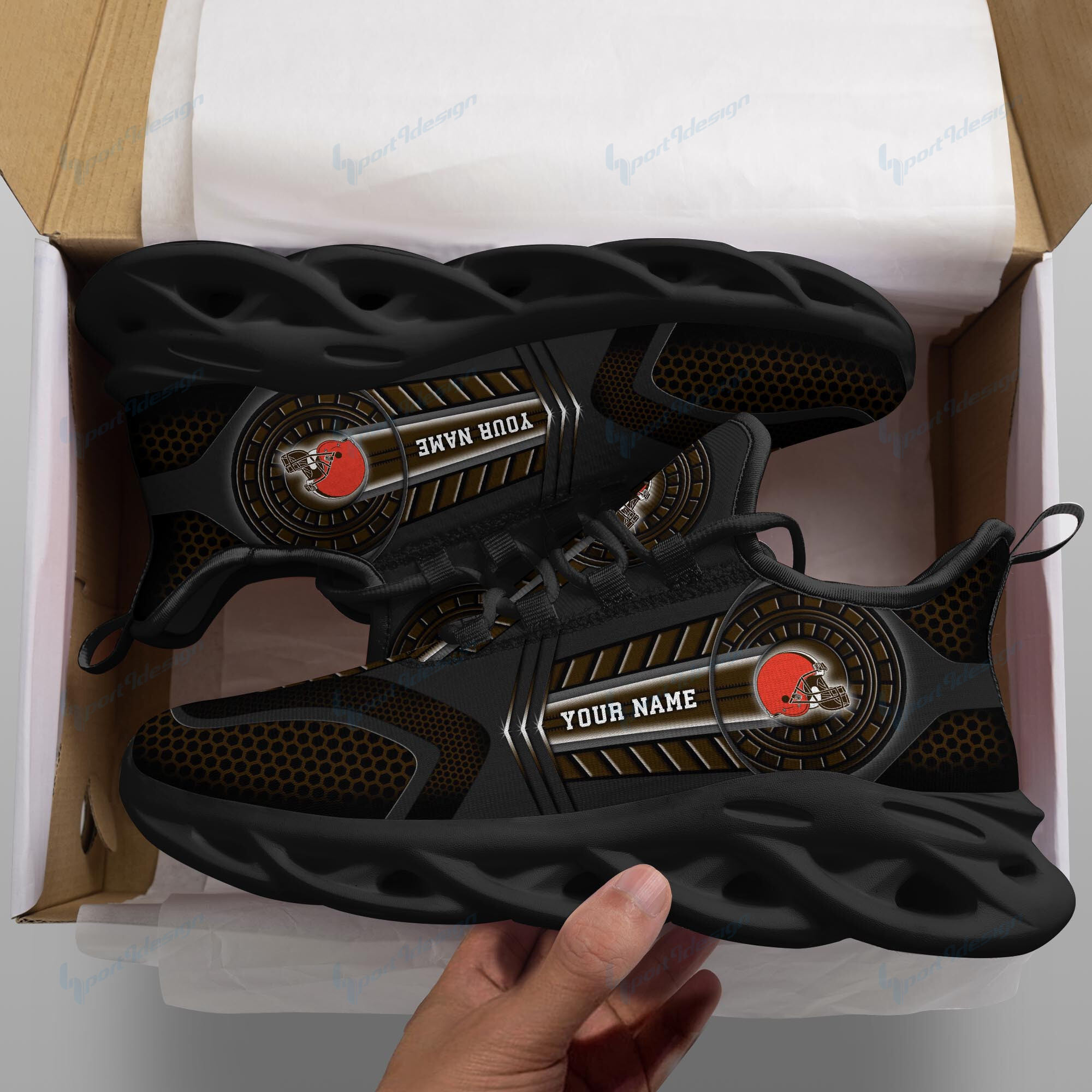 JWFancy Cleveland Browns NFL Max Soul Shoes Sneakers For Men And Women