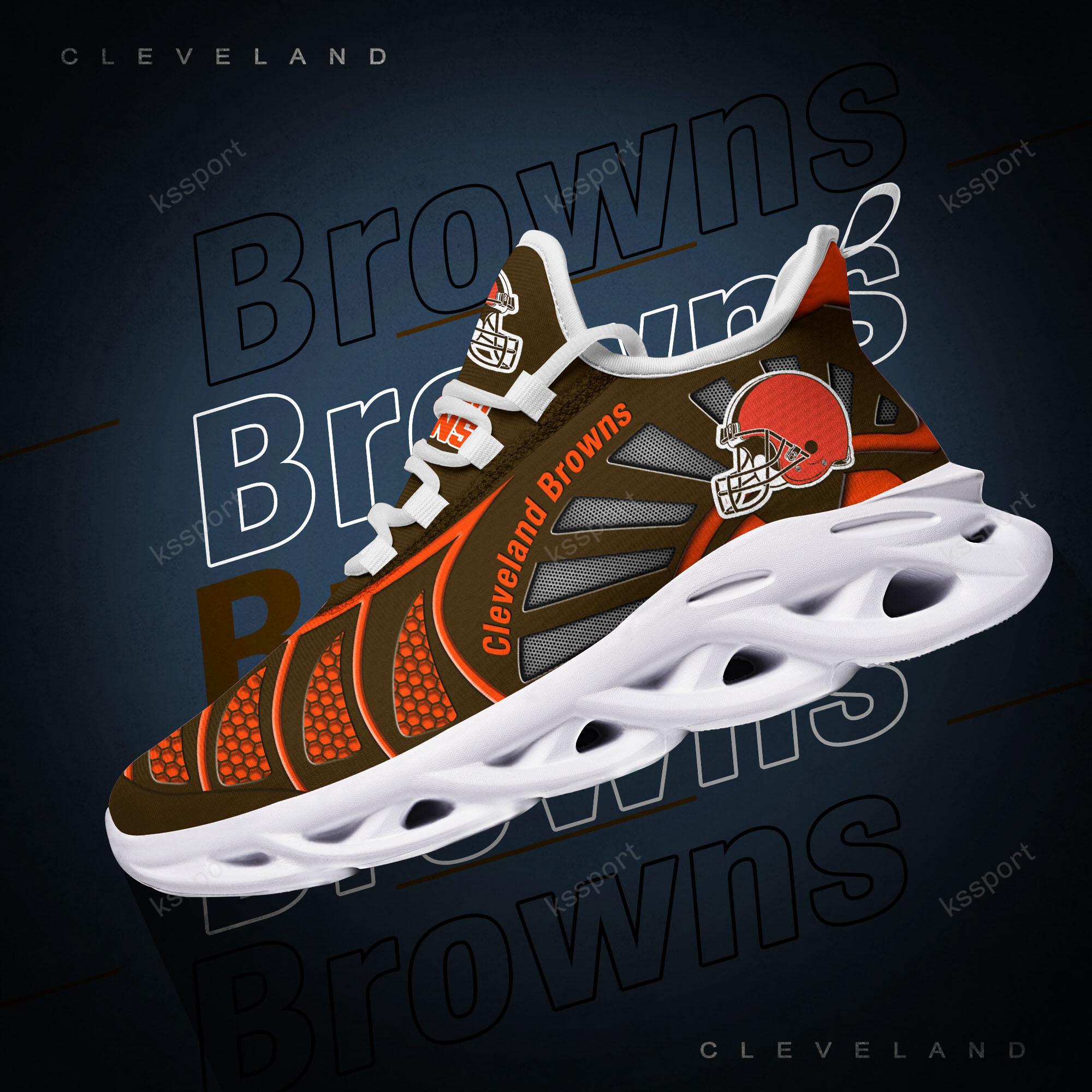 JWFancy Cleveland Browns NFL Max Soul Shoes Sneakers For Men And Women
