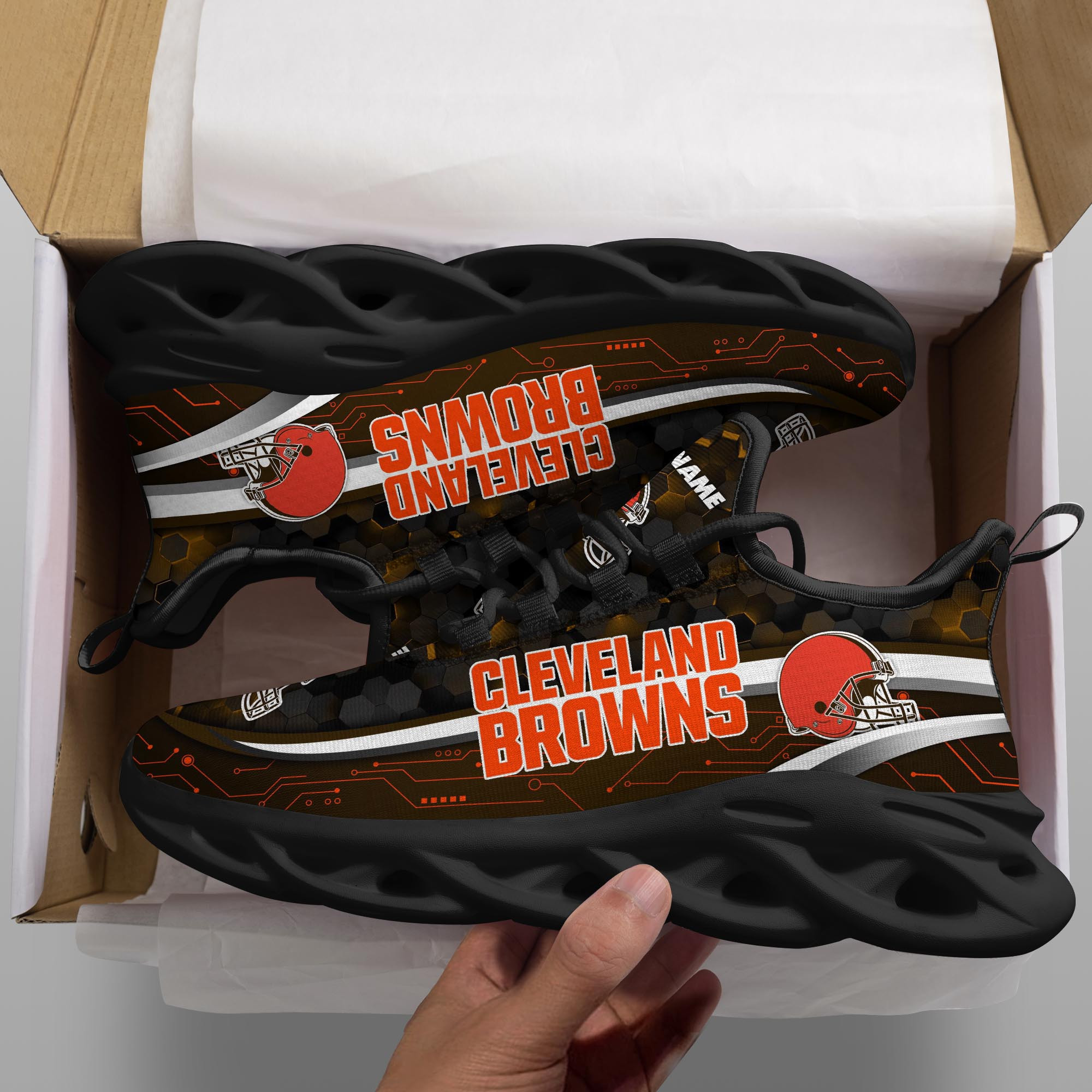 JWFancy Cleveland Browns NFL Max Soul Shoes Sneakers For Men And Women