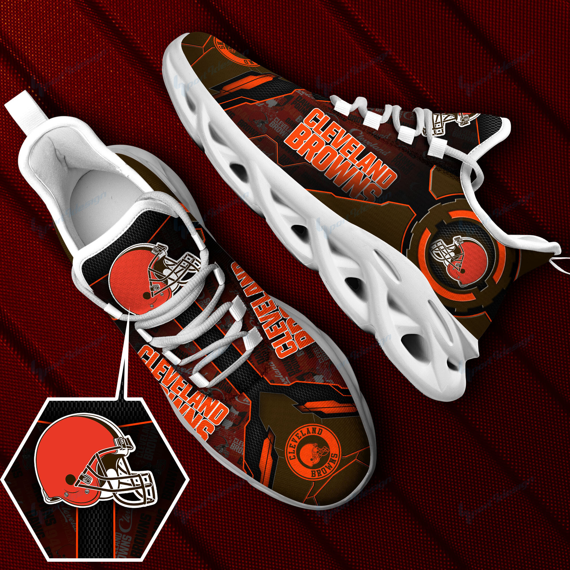 JWFancy Cleveland Browns NFL Max Soul Shoes Sneakers For Men And Women