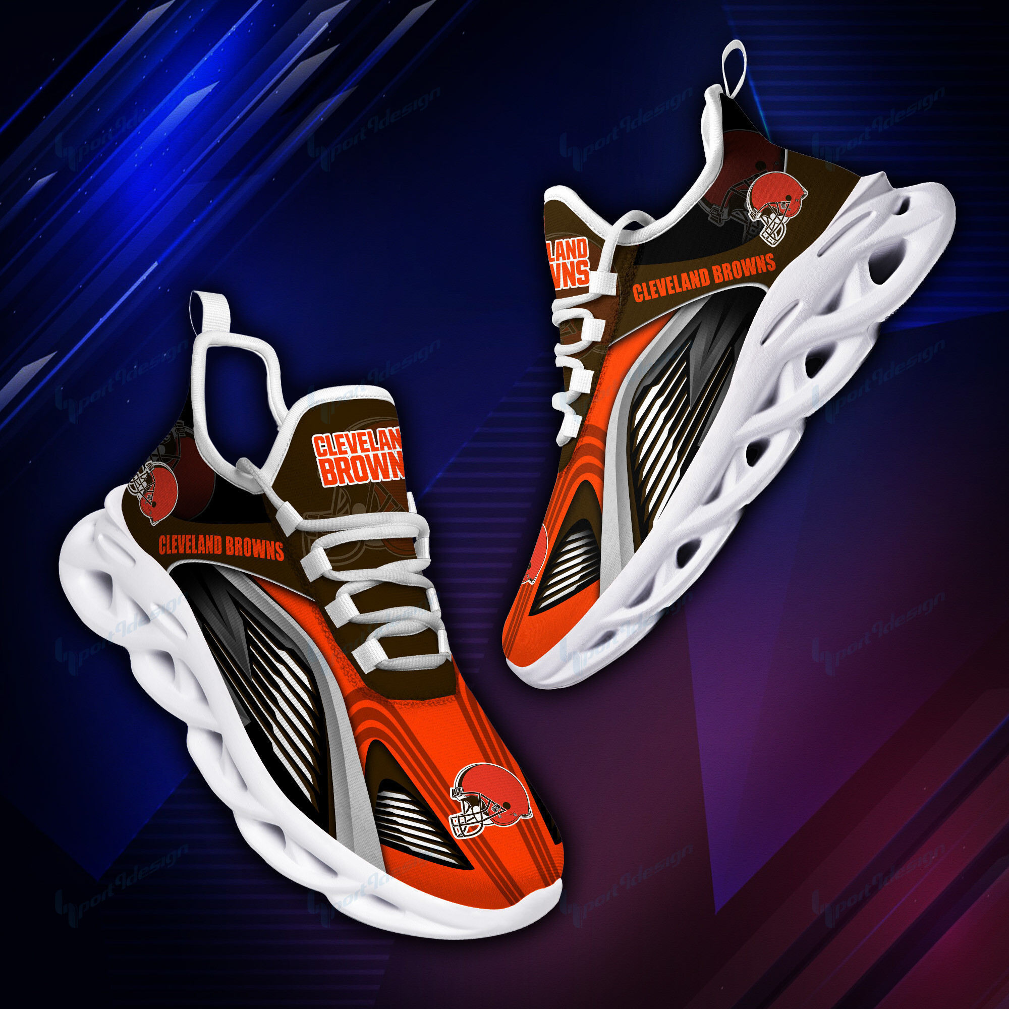 JWFancy Cleveland Browns NFL Max Soul Shoes Sneakers For Men And Women